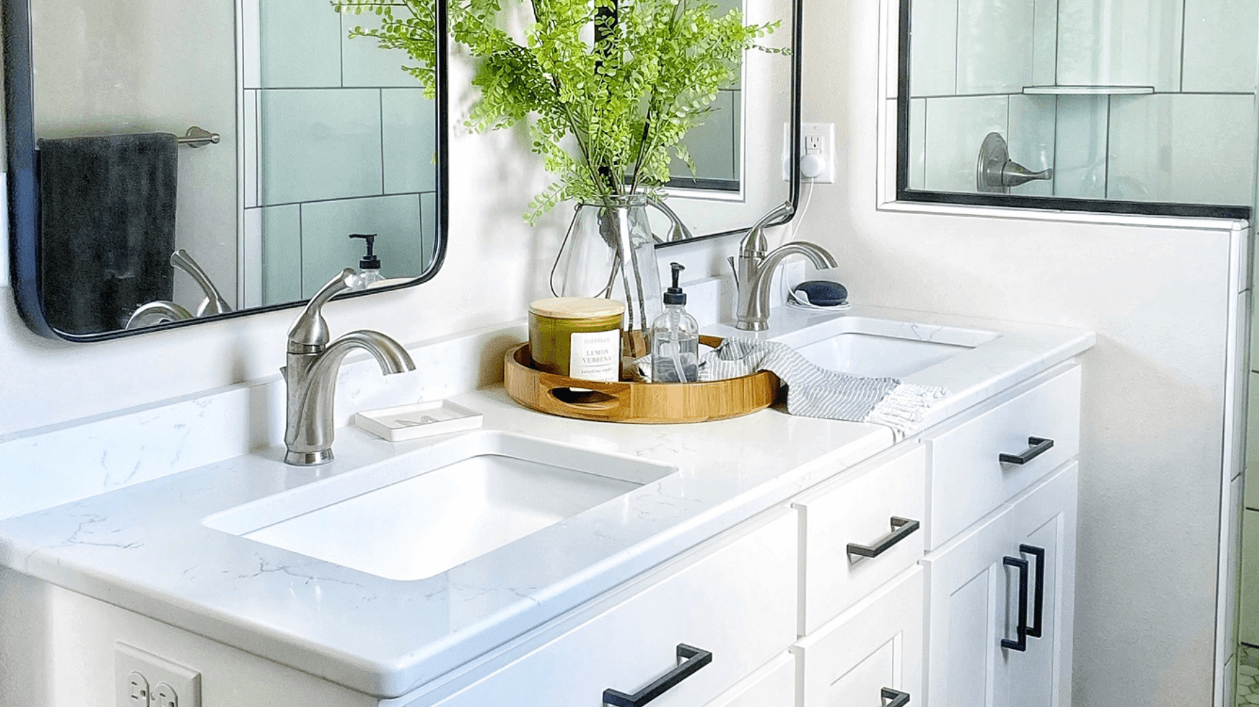 mixed metal bathroom