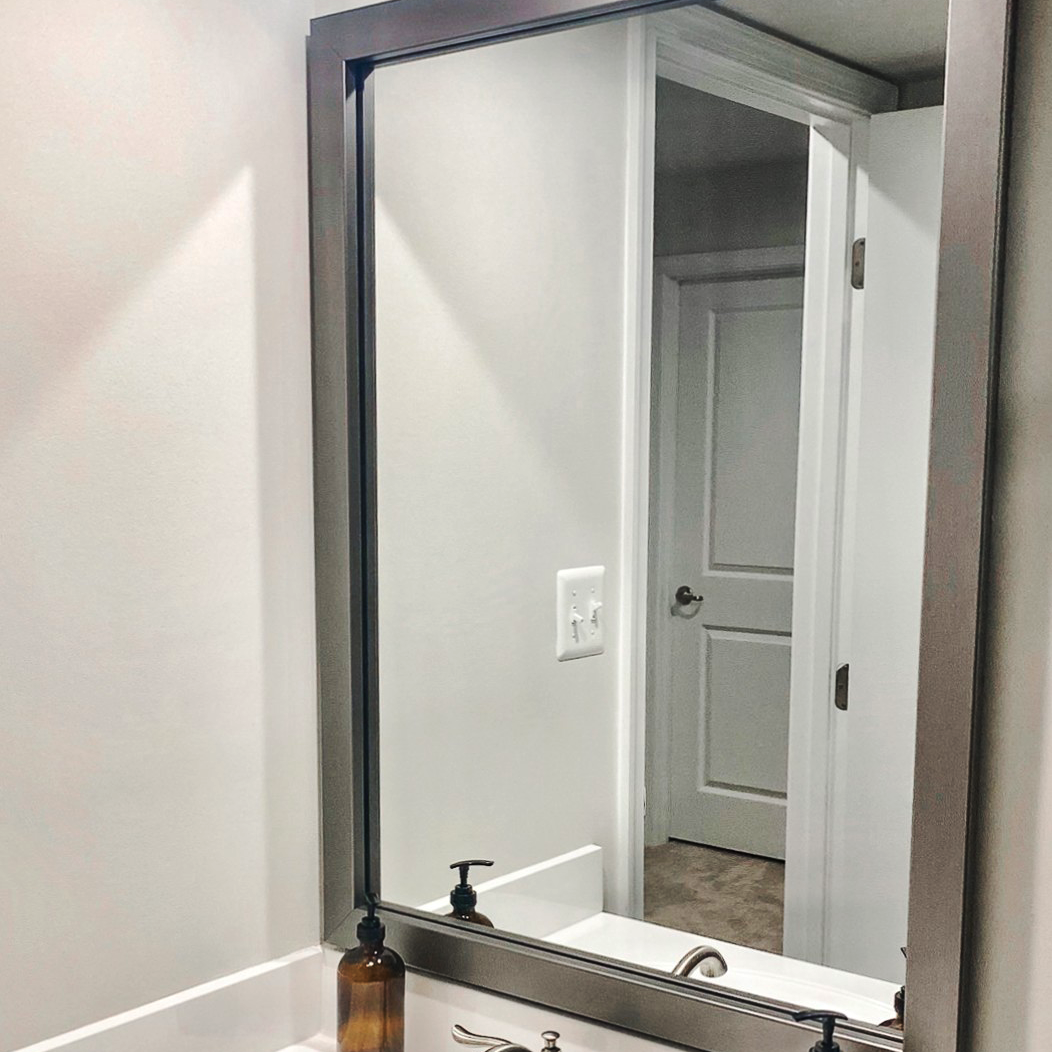 Meade Satin Nickel Framed Mirror