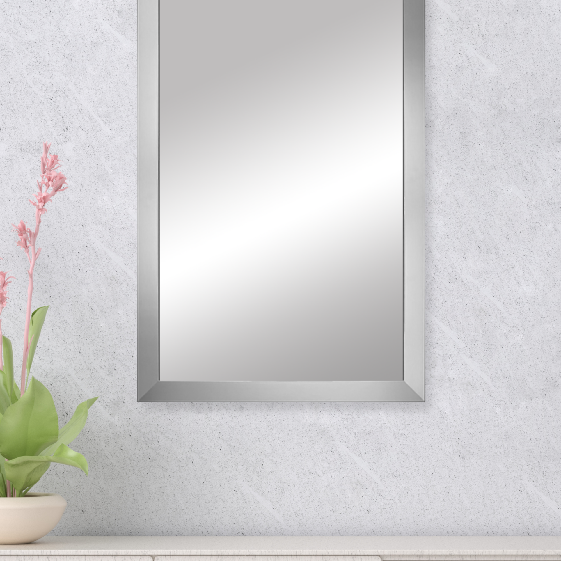 Meade Brushed Chrome Framed Mirror