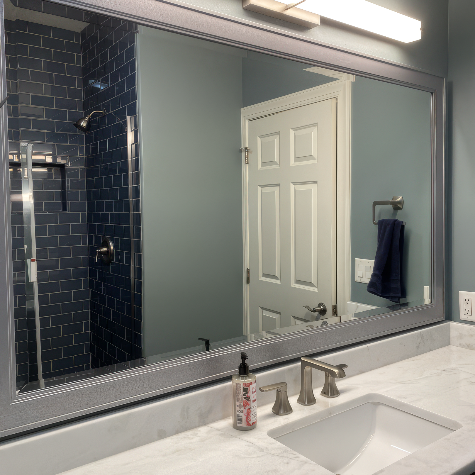 Porter Brushed Silver Framed Mirror