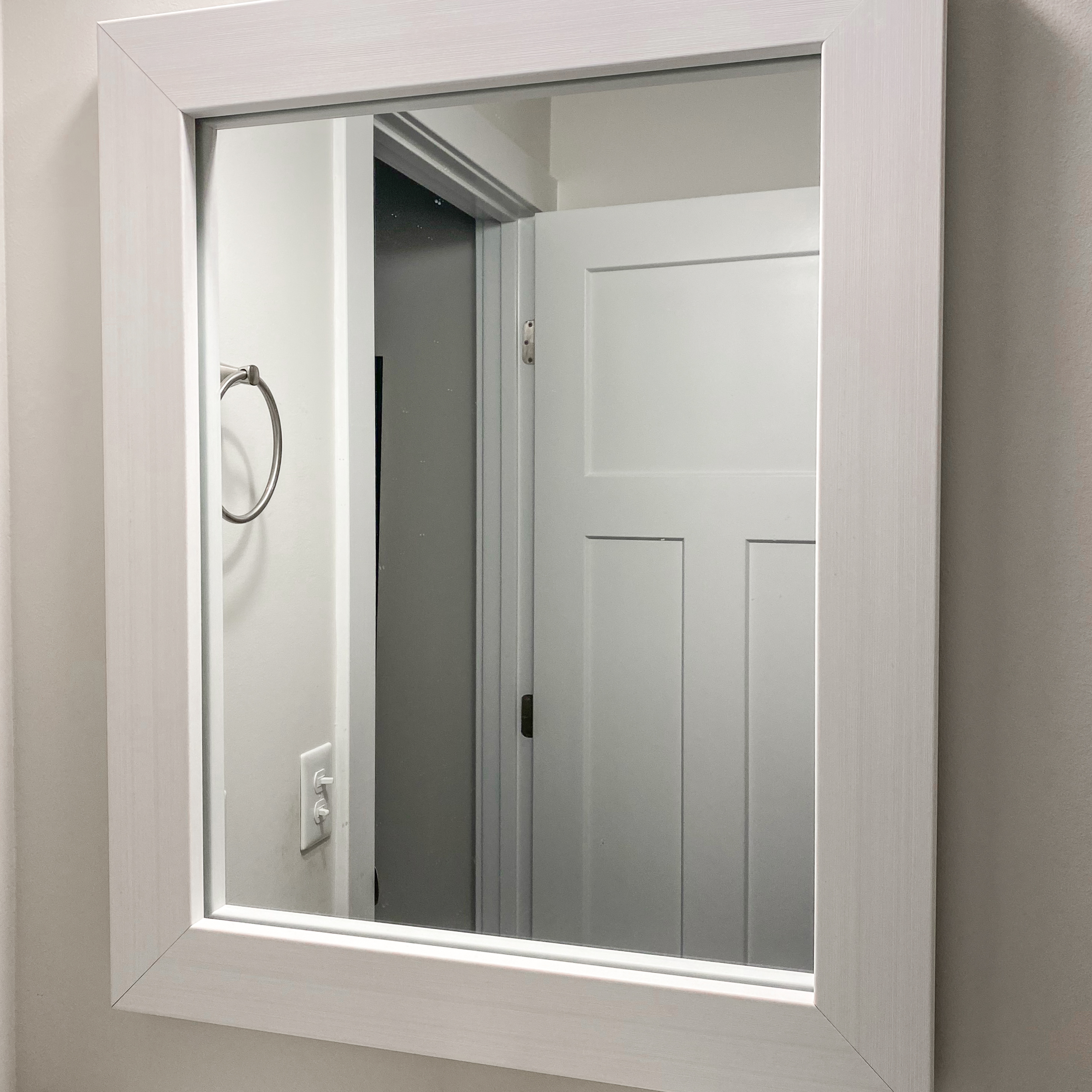 Pendleton Rustic White Framed Mirror