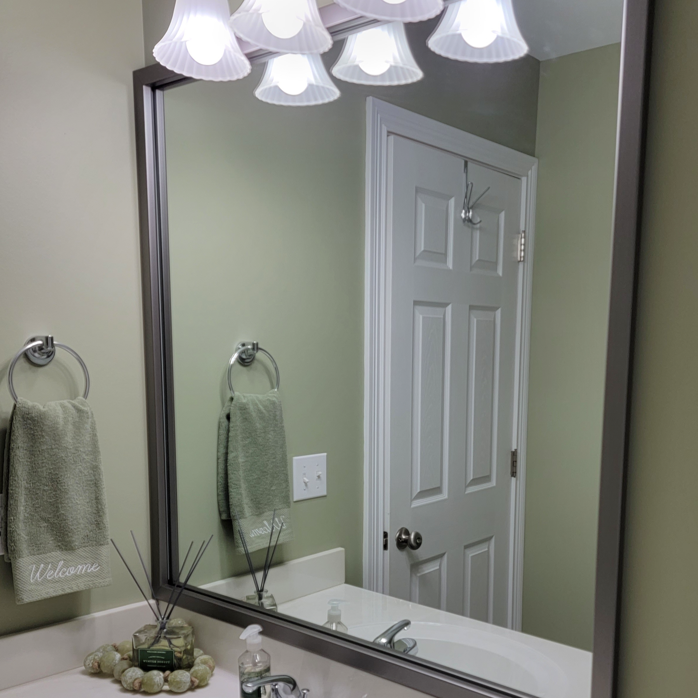 Ellis Satin Nickel Framed Mirror