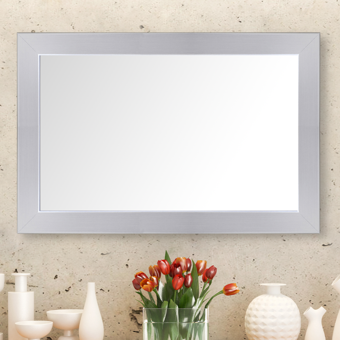 Pendleton Brushed Chrome Framed Mirror