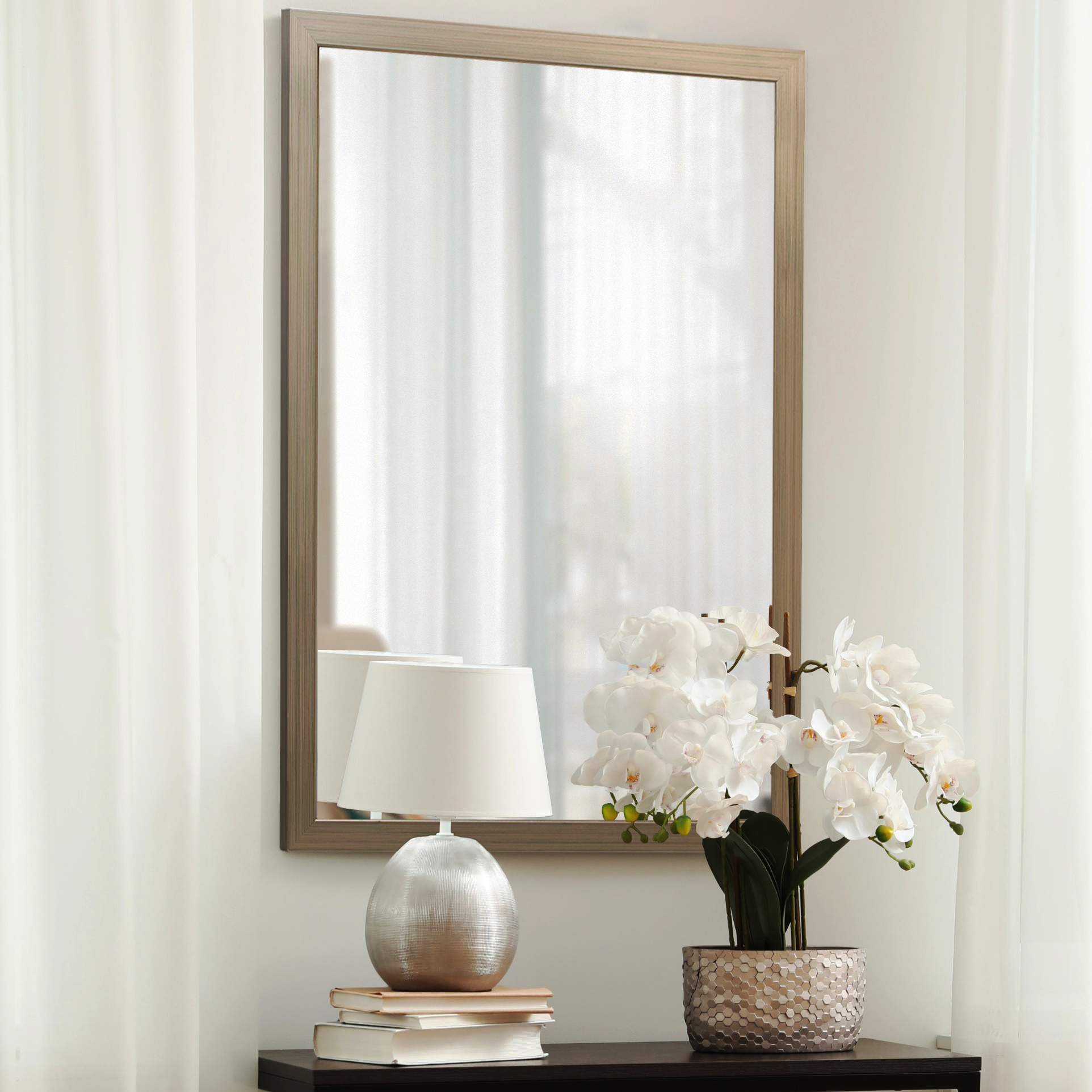 Meade Aged Nickel Framed Mirror