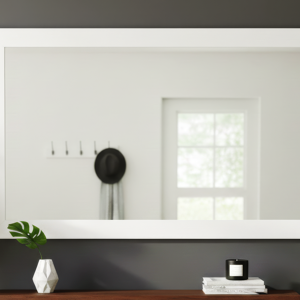 Pendleton Pure White Framed Mirror