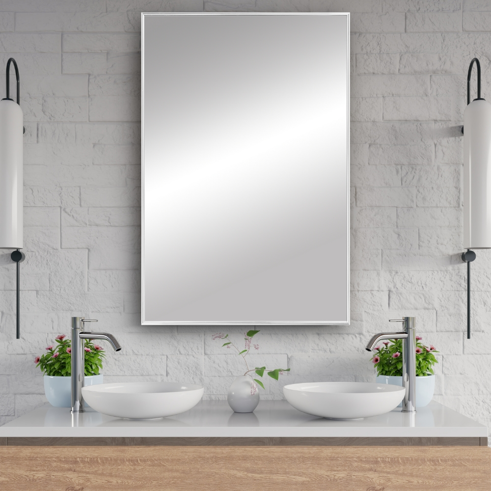 Stanton Pure White Metal Mirror