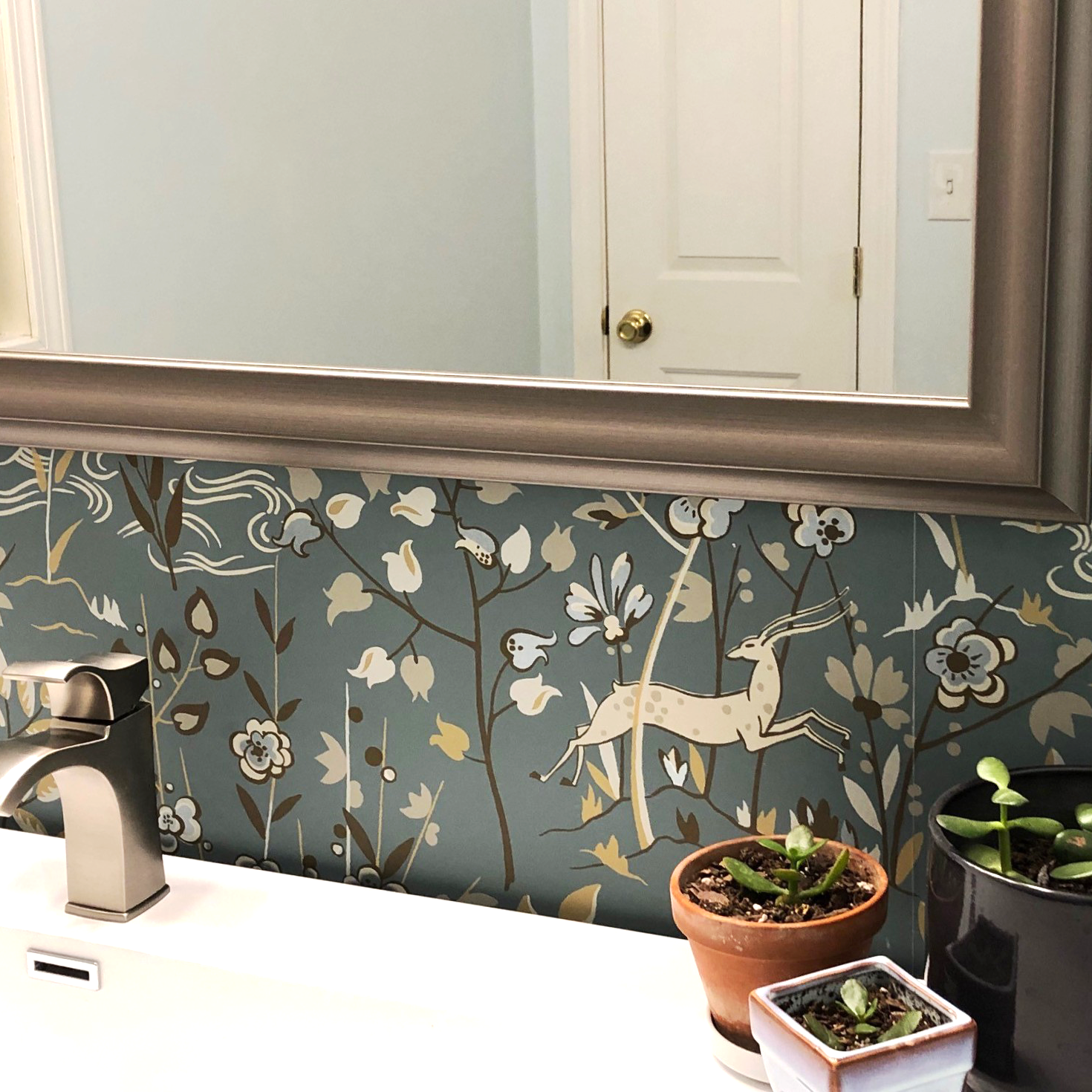 Woodford Nickel Framed Mirror