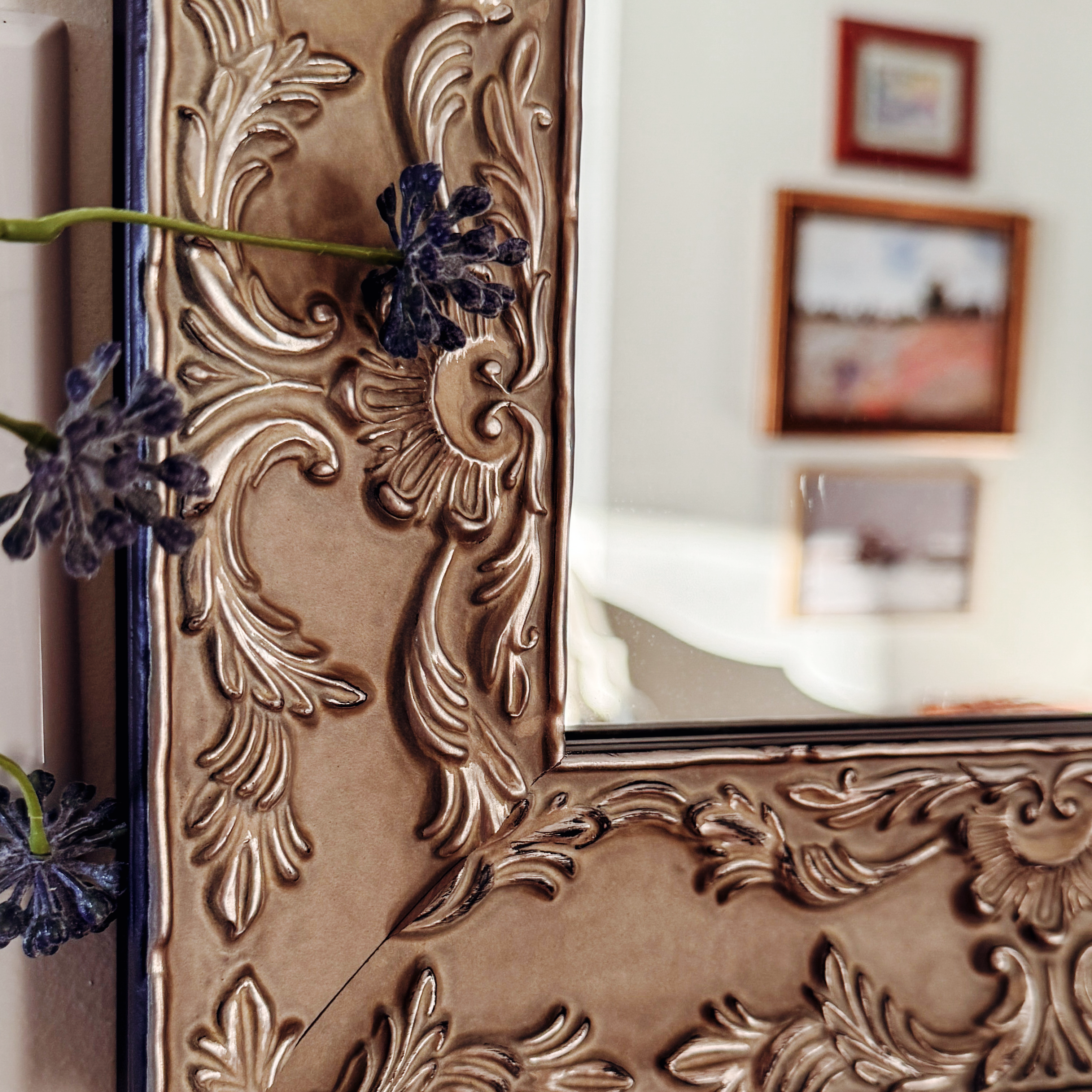 Maricopa Antique White Framed Mirror