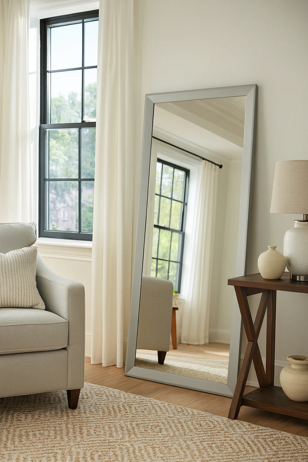LaRue Chrome Framed Mirror