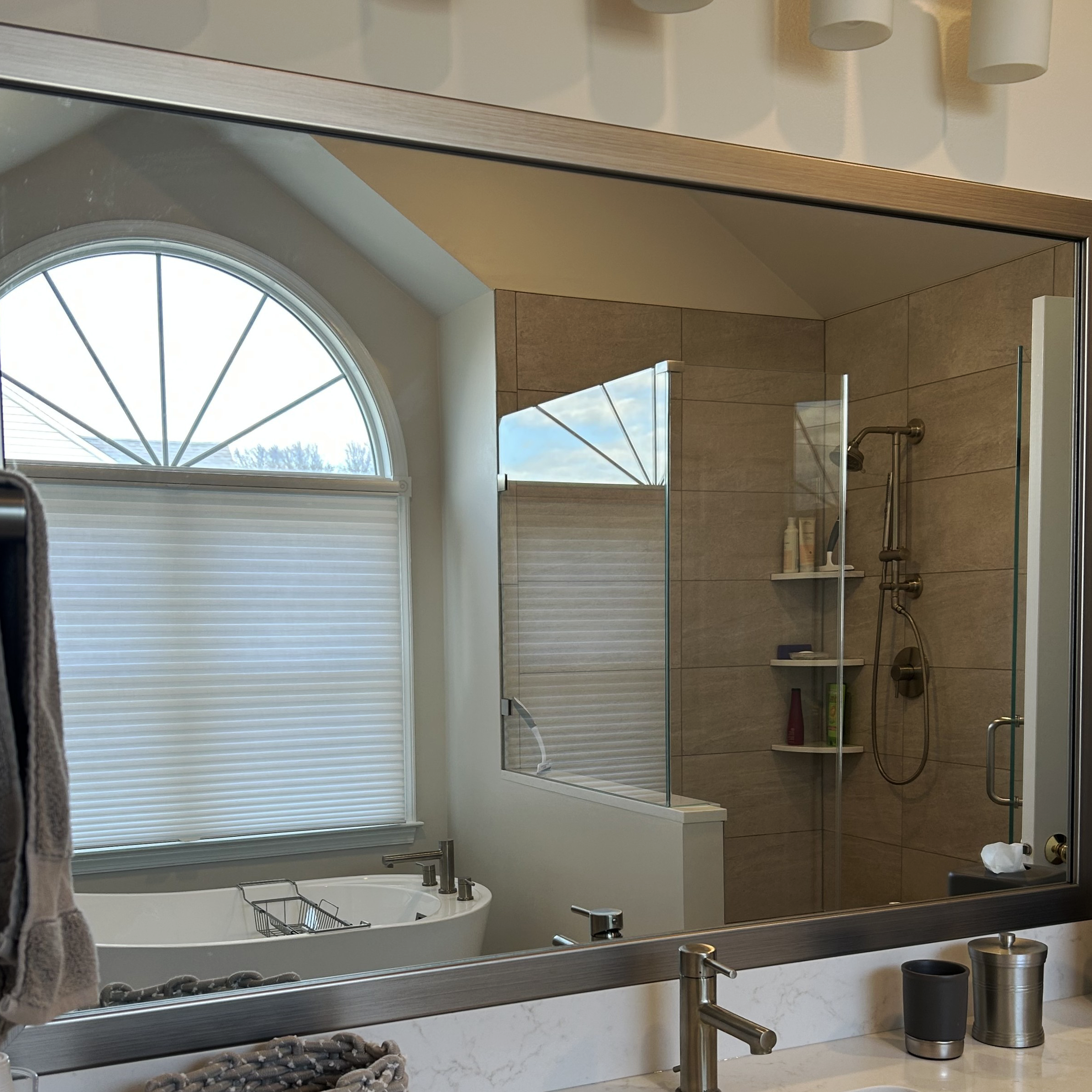 Meade Satin Nickel Framed Mirror