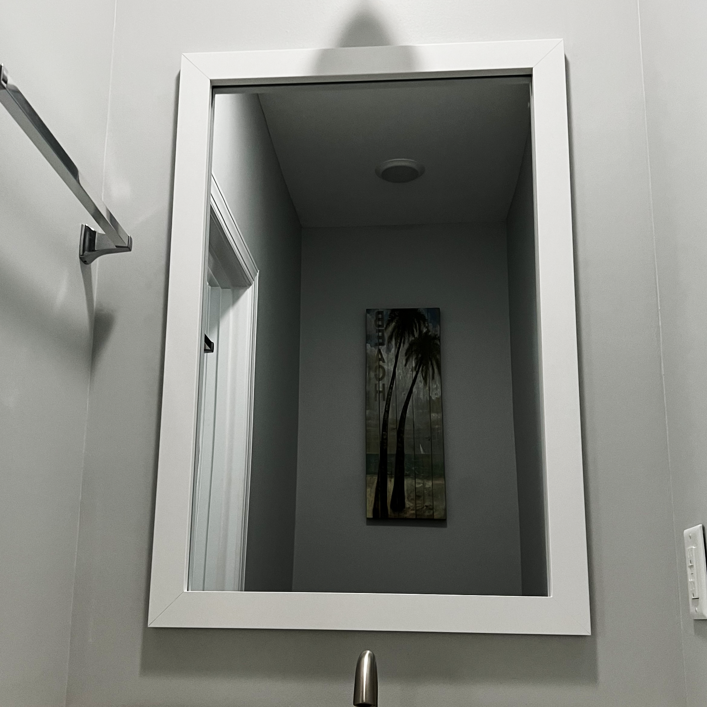 Meade Pure White Framed Mirror