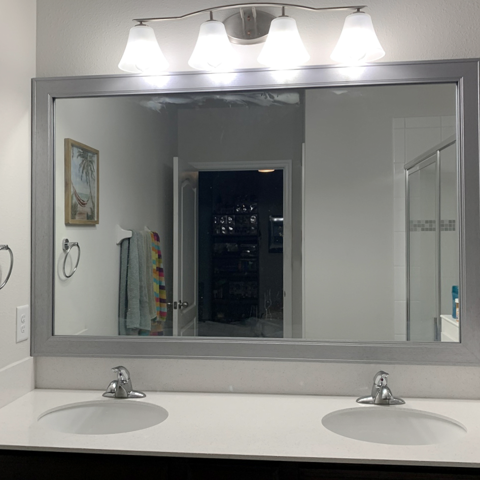 Porter Brushed Silver Framed Mirror