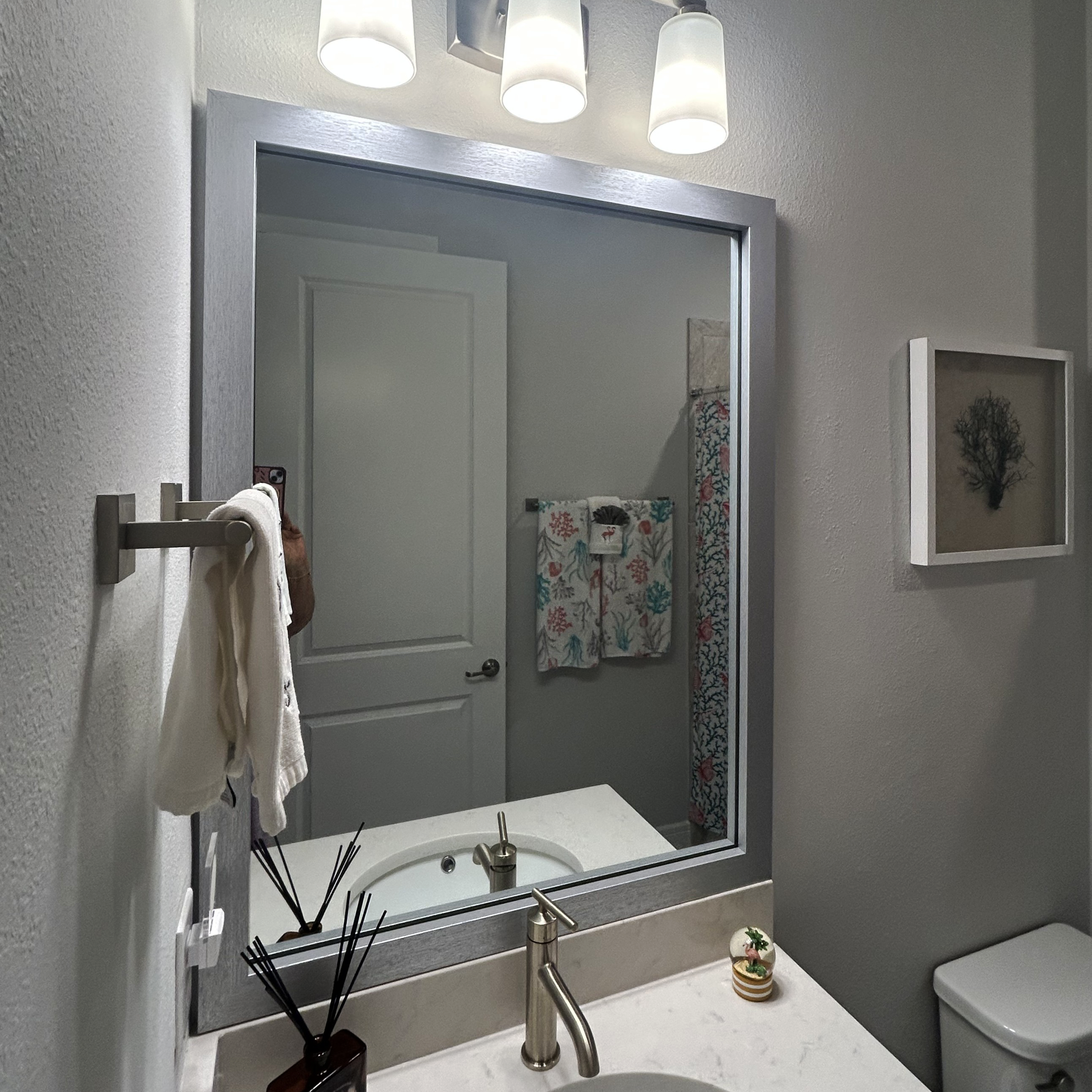 Meade Brushed Silver Framed Mirror