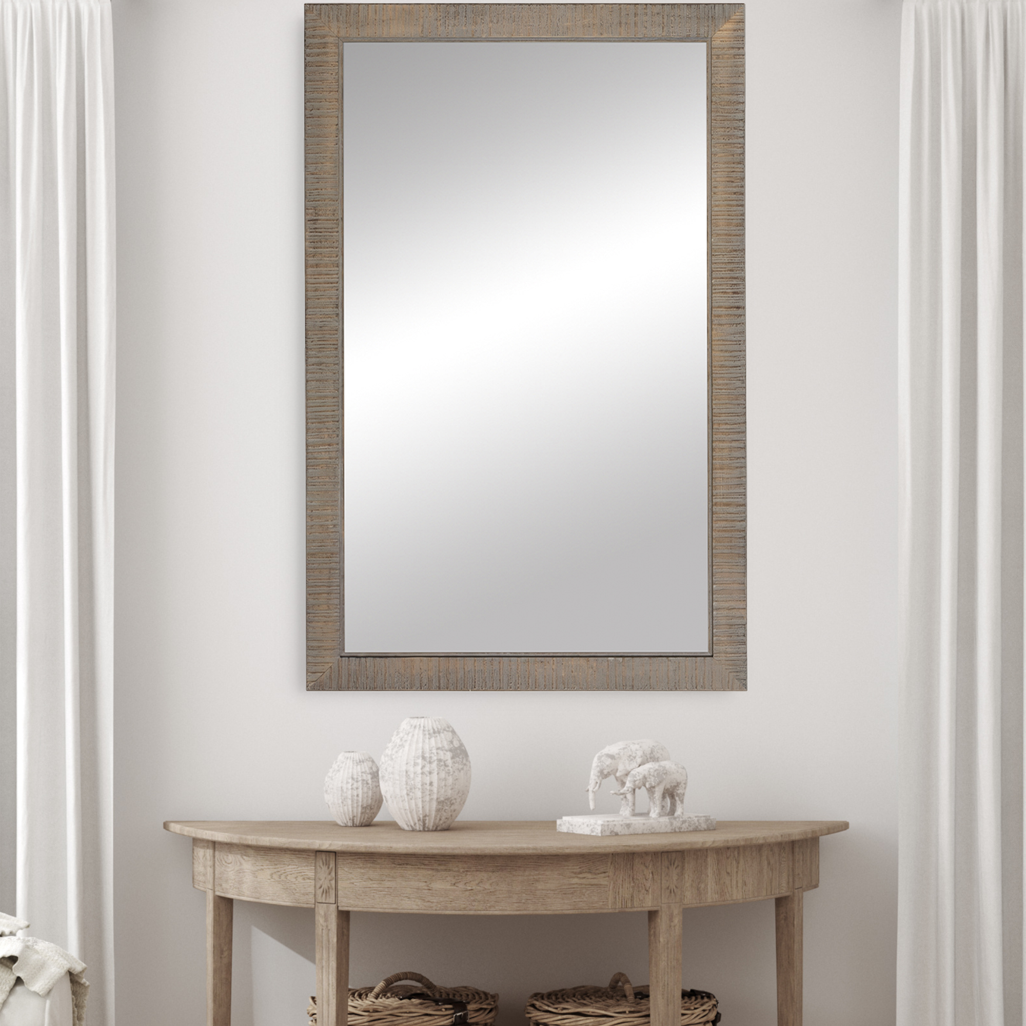 Huntington Distressed Charcoal Framed Mirror