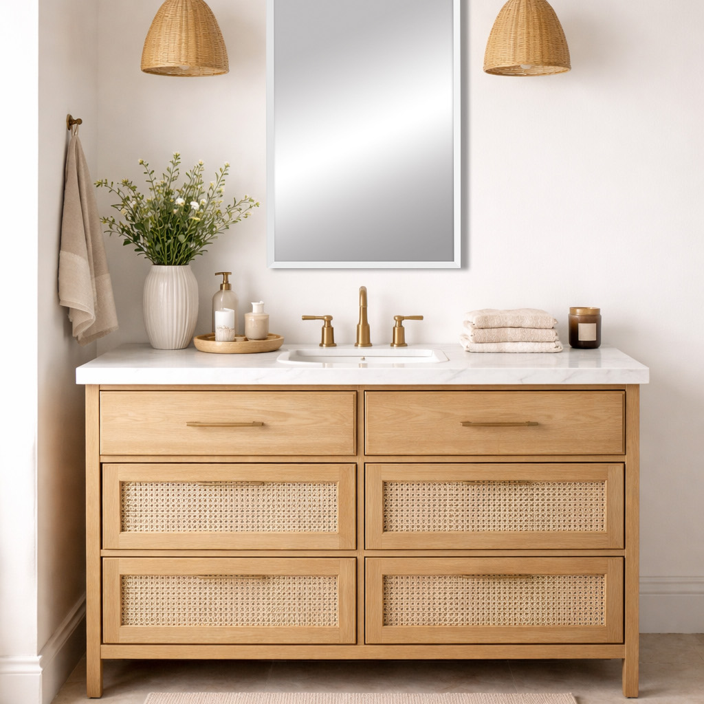 Windham Pure White Metal Mirror