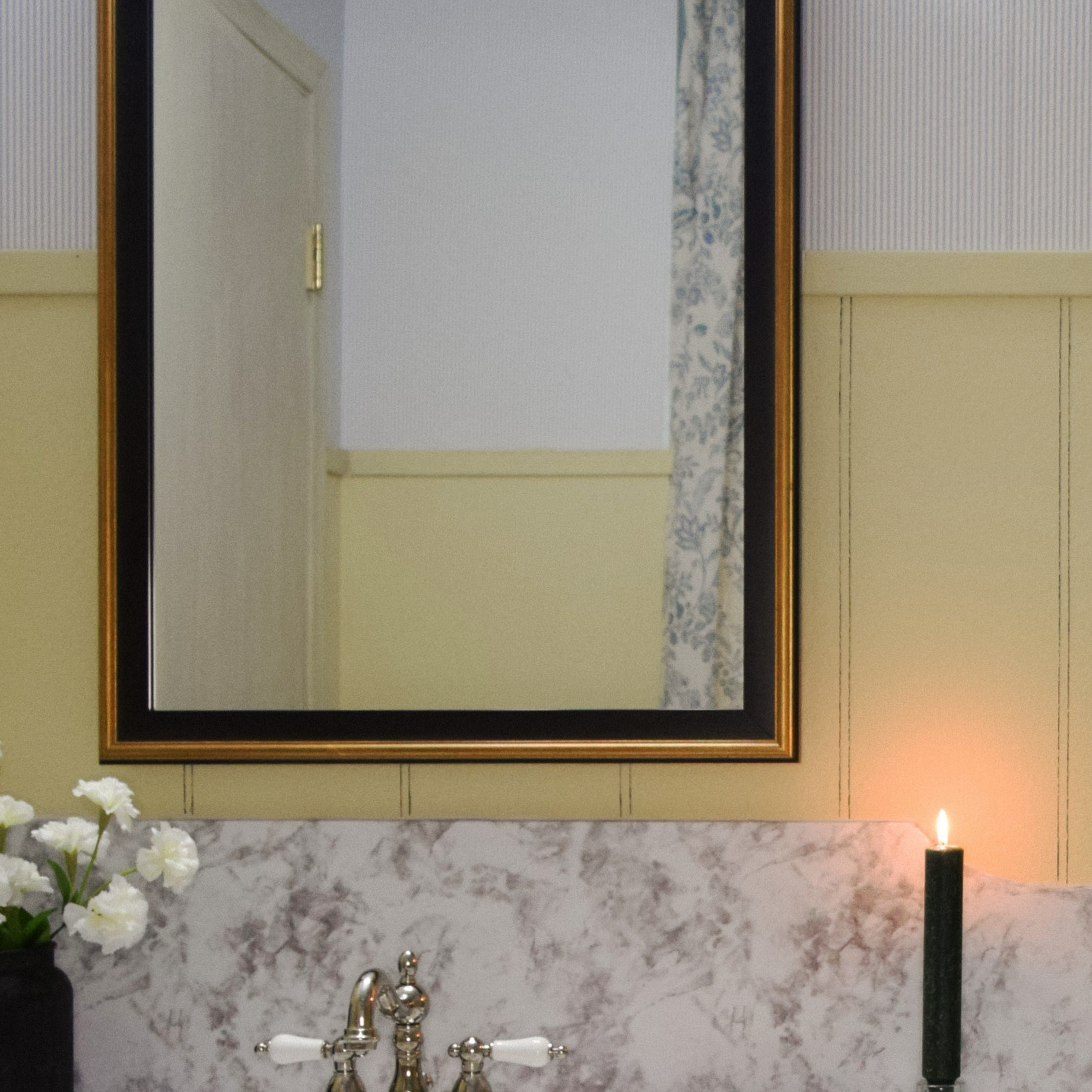 Kendall Black and Gold Framed Mirror