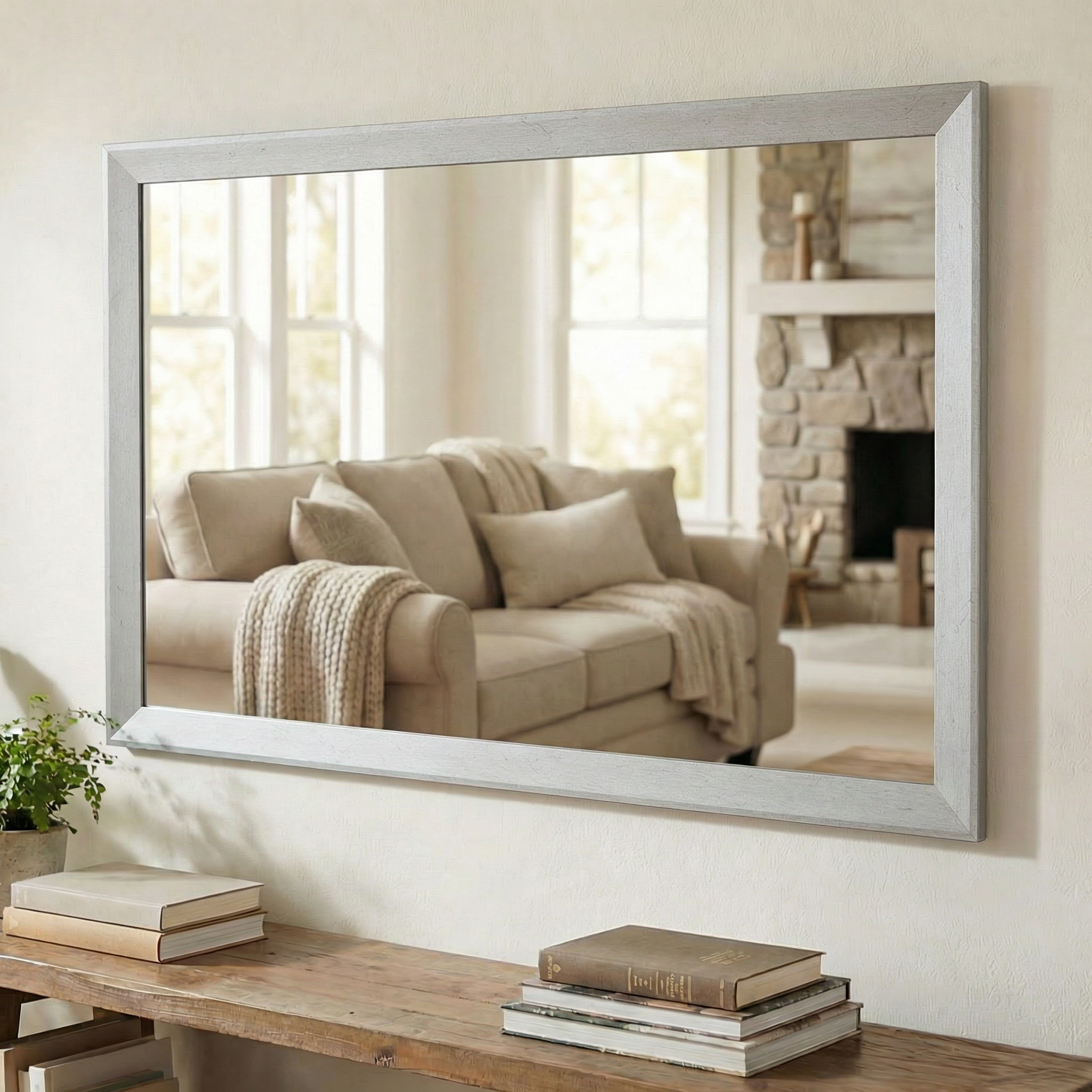 LaRue Nickel Framed Mirror