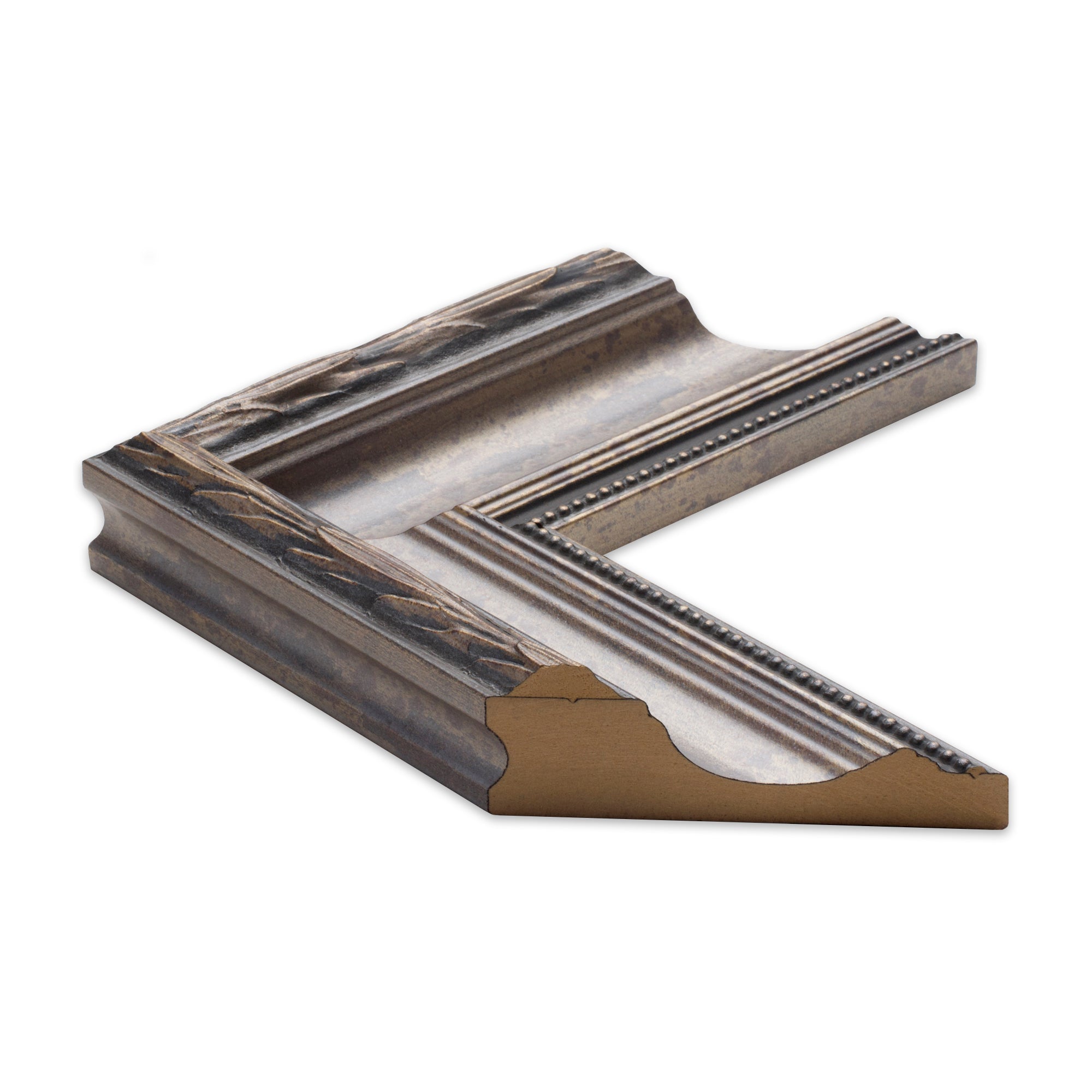 Le Flore | Antique Pewter Finish | Mirror Frame Kit | Self