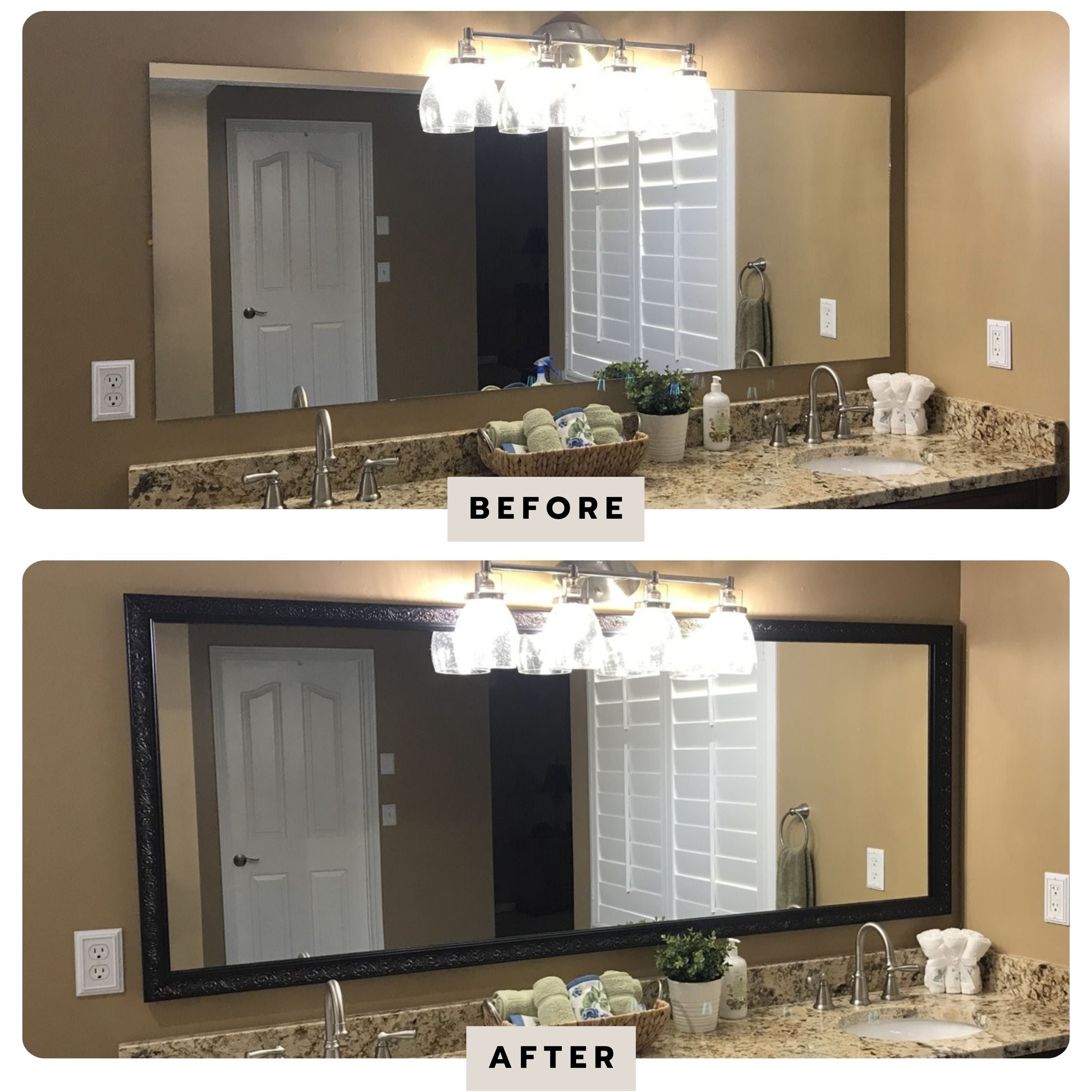 Val Verde | Antique Bronze Finish | Mirror Frame Kit | Self