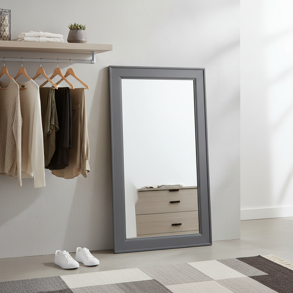 Porter Dark Gray Framed Mirror