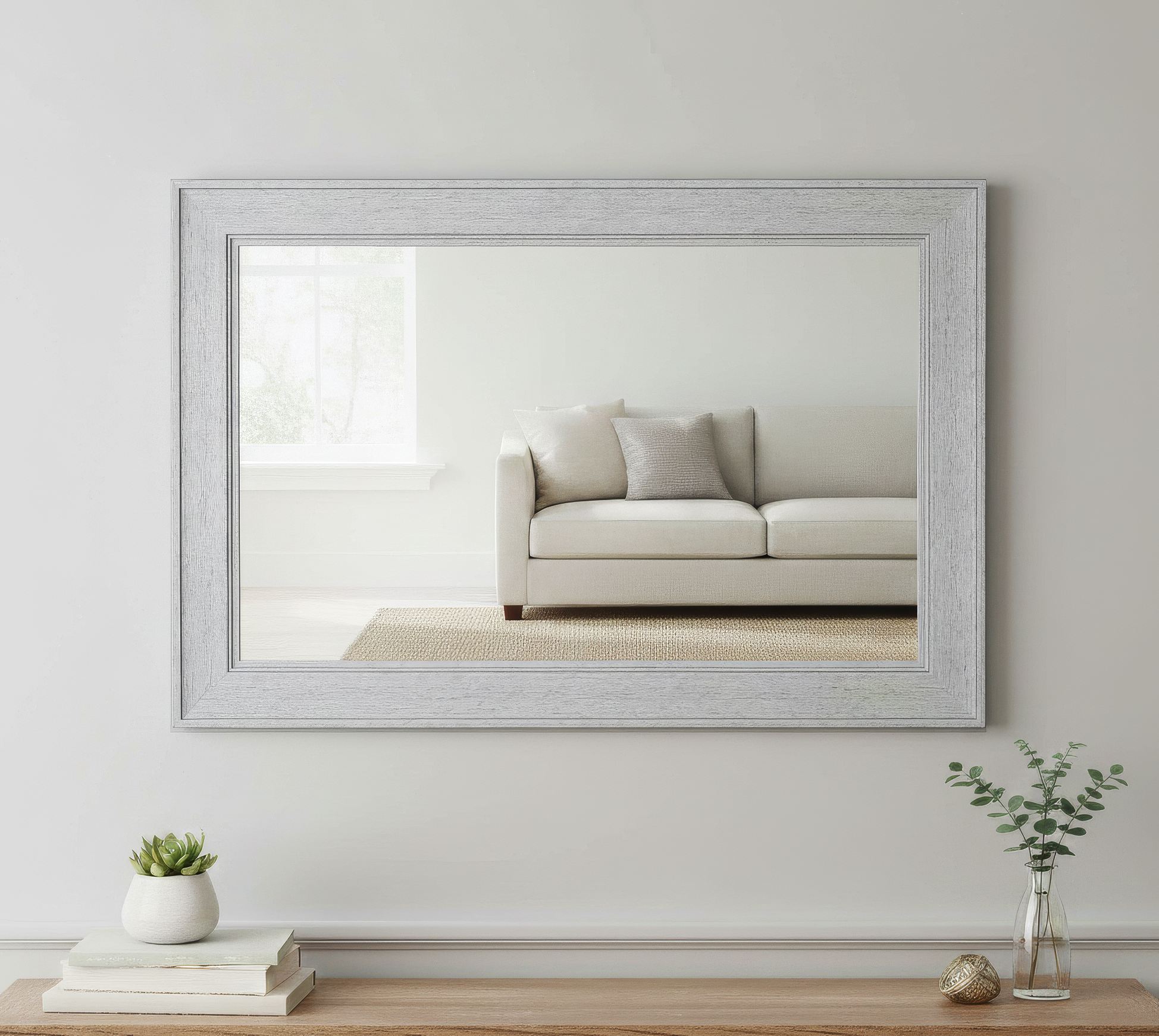 Porter Brushed Silver Framed Mirror