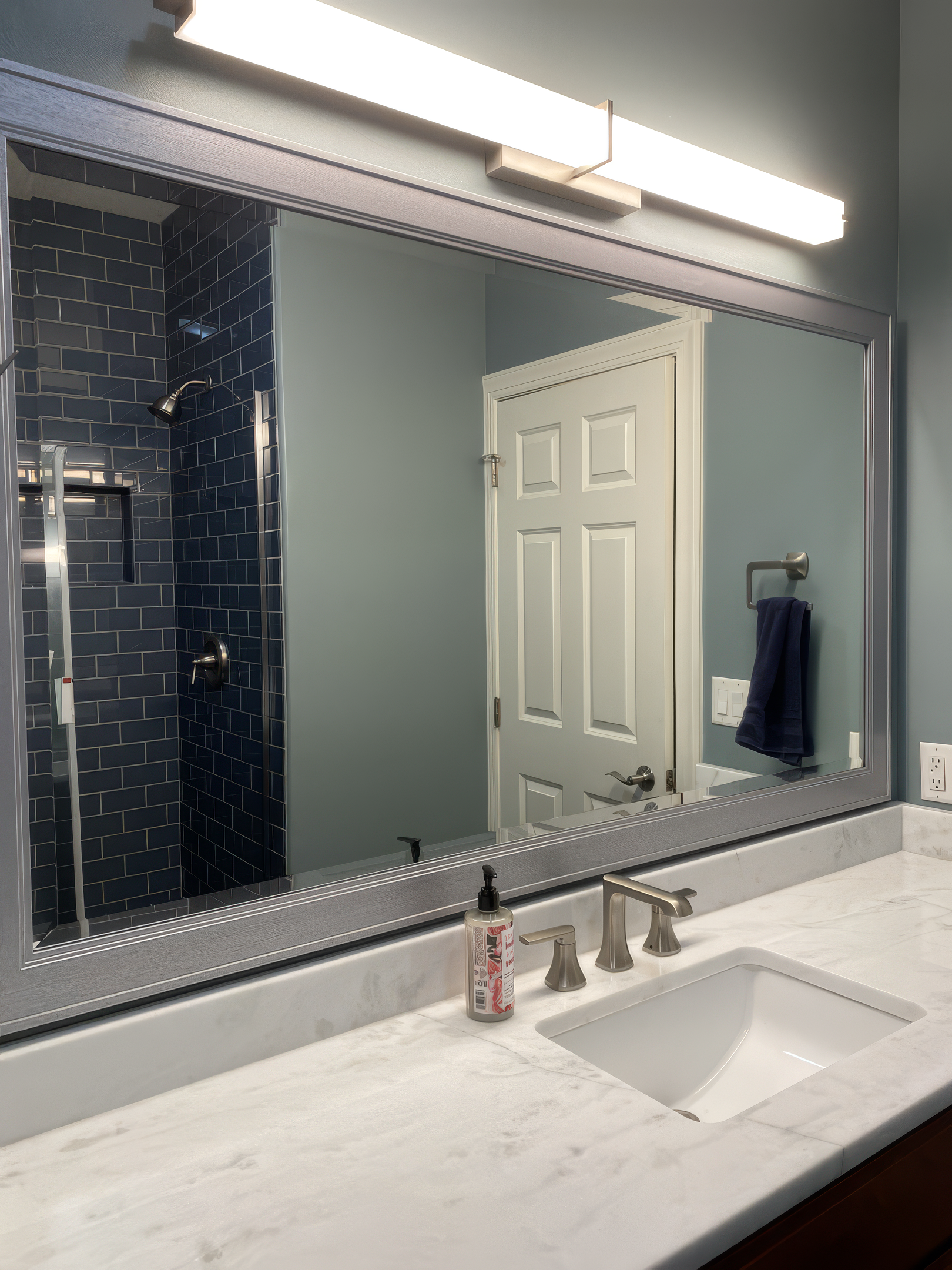 Porter Brushed Silver Framed Mirror