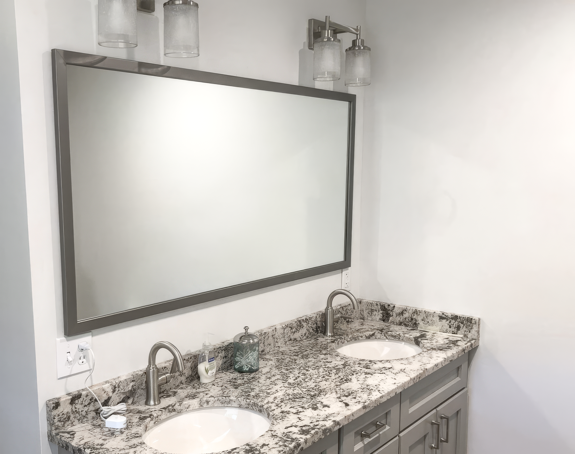 Ellis Satin Nickel Framed Mirror