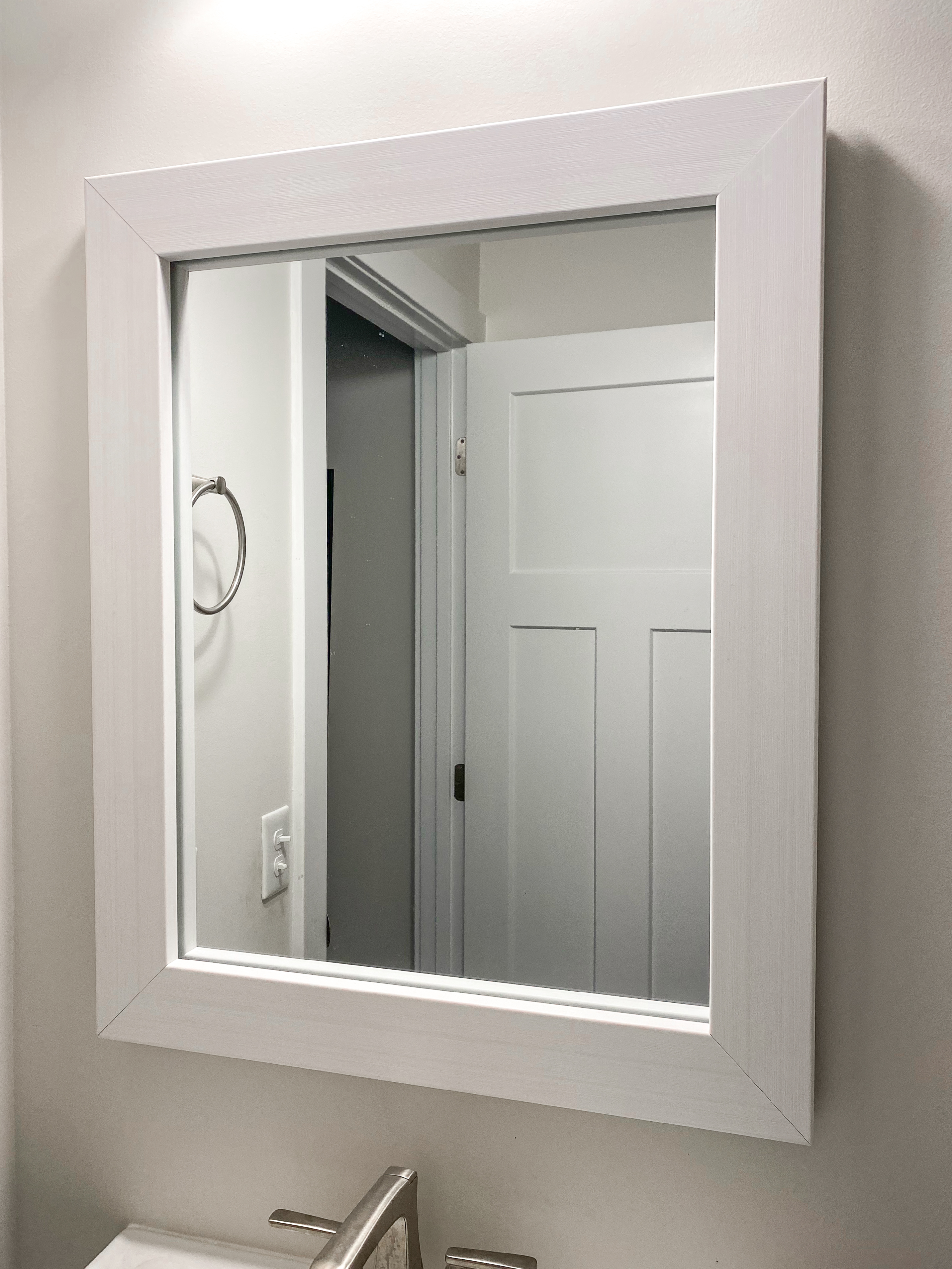 Pendleton Rustic White Framed Mirror