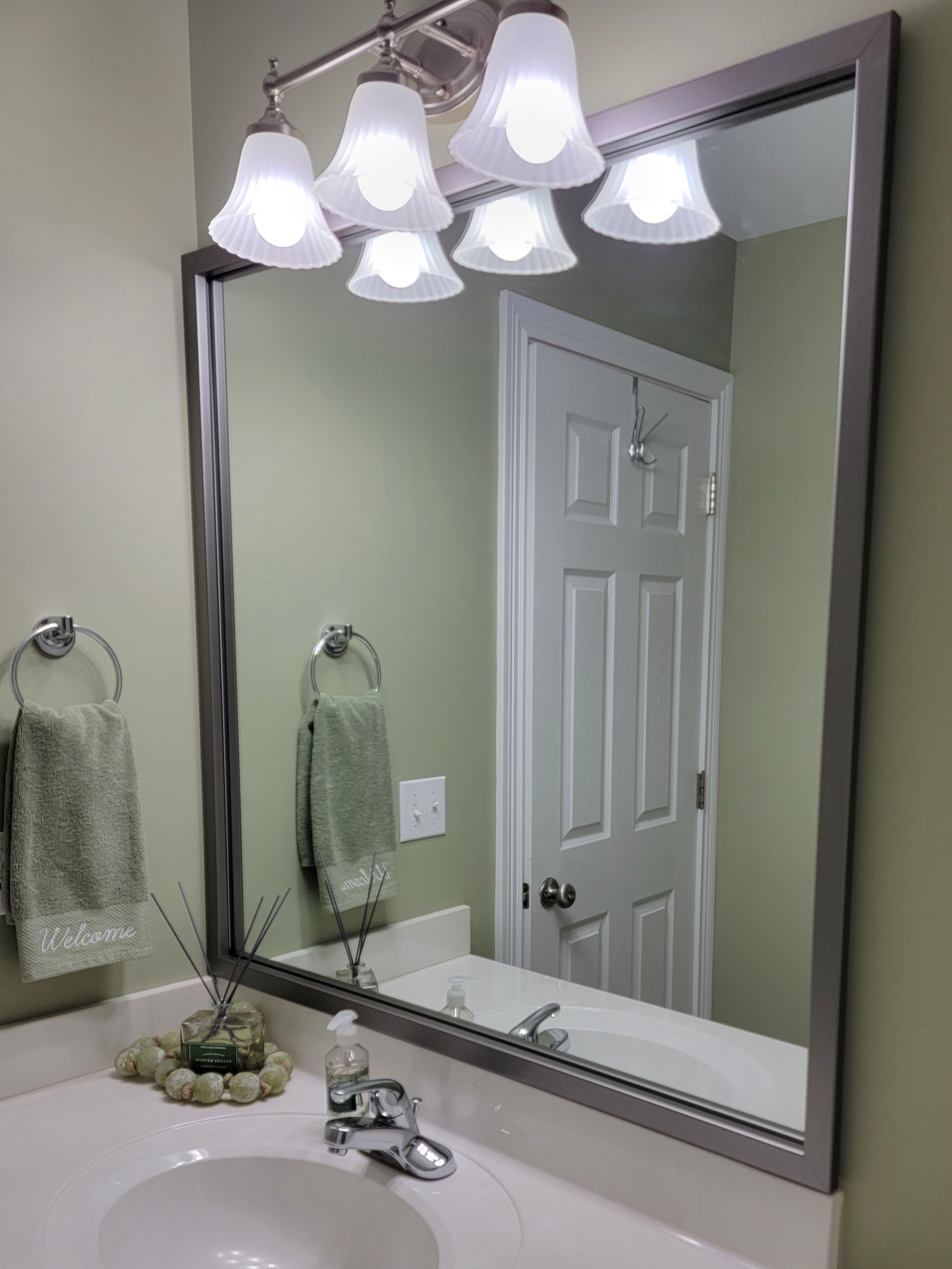 Ellis Satin Nickel Framed Mirror