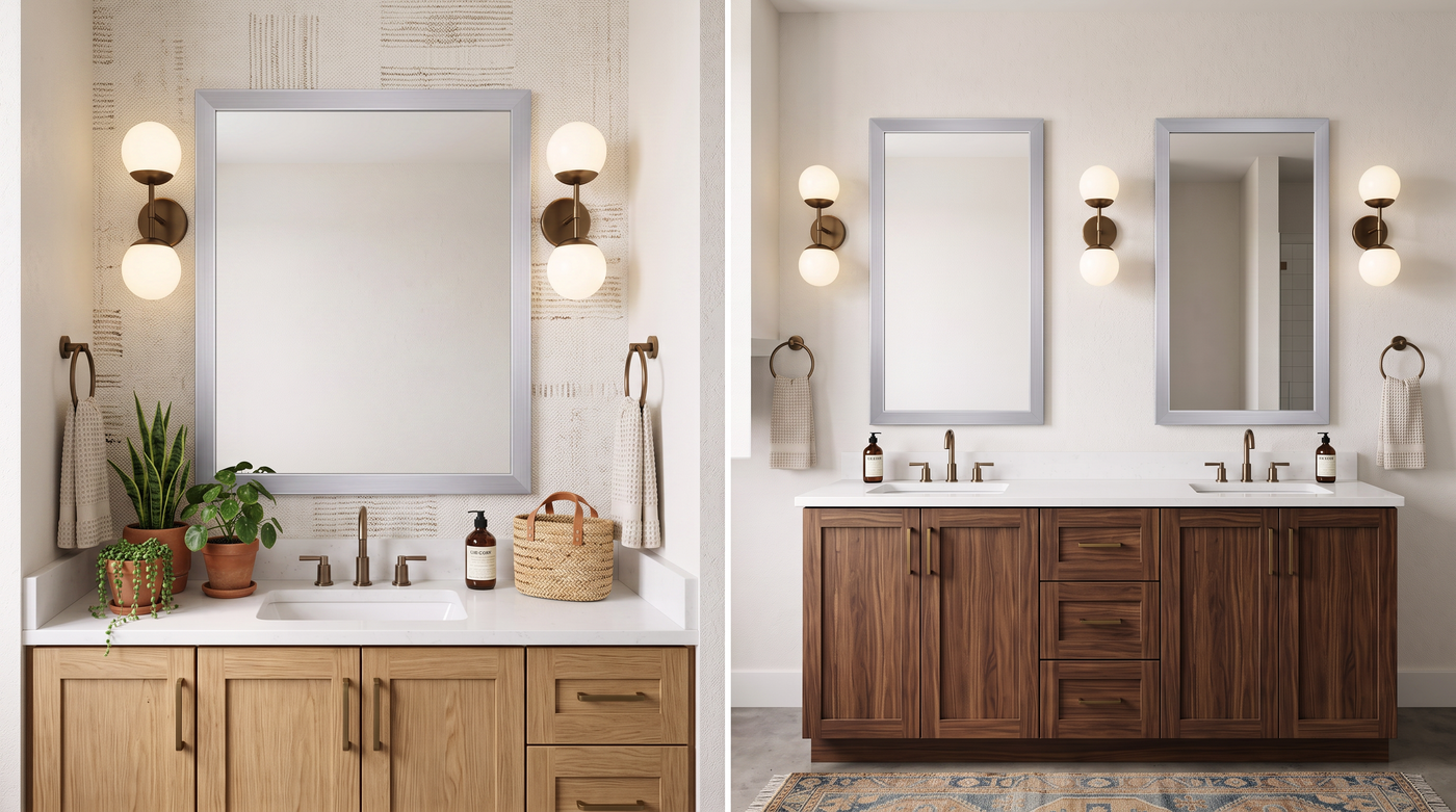 Standardize mirror finishes across the property