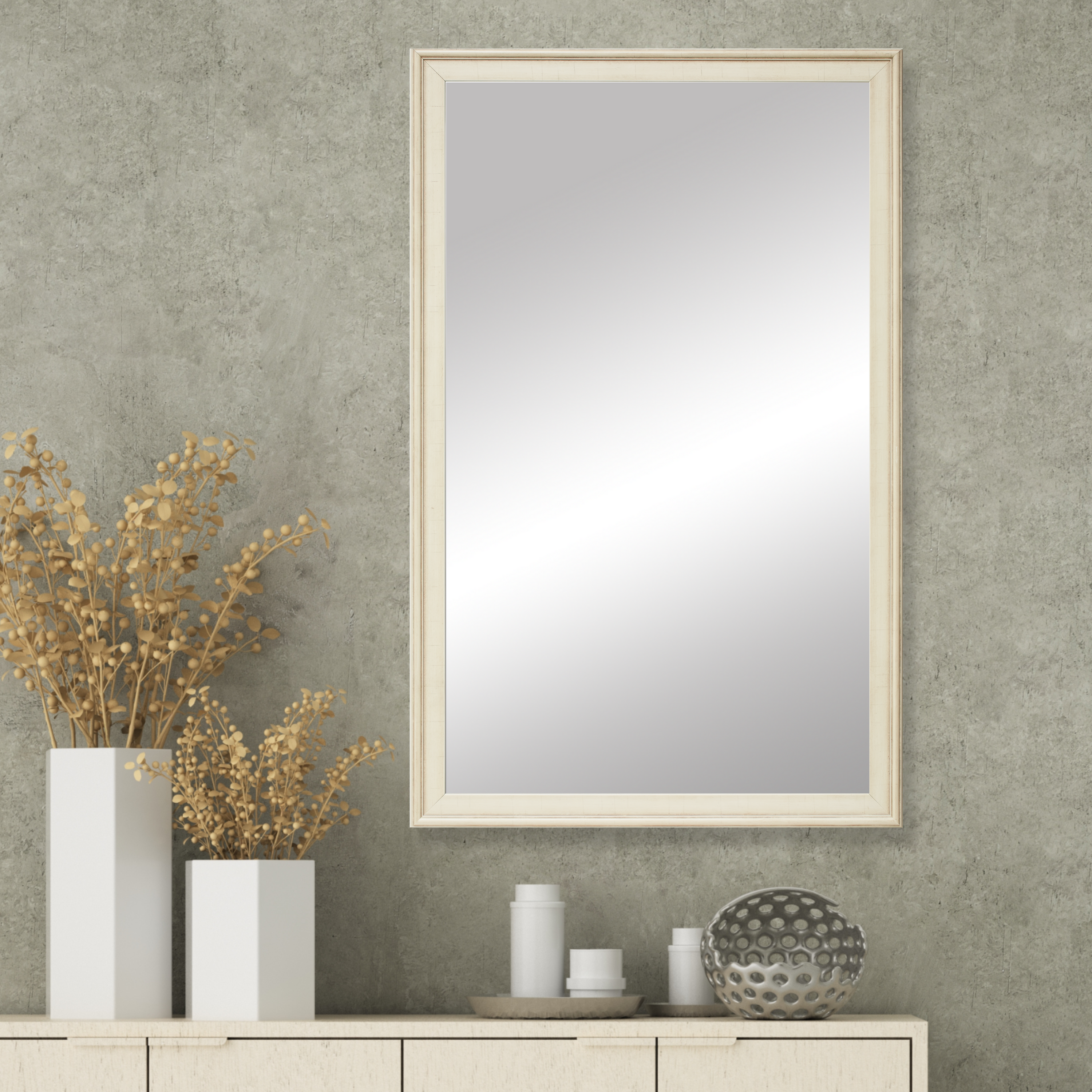 Kendall Antique White Framed Mirror