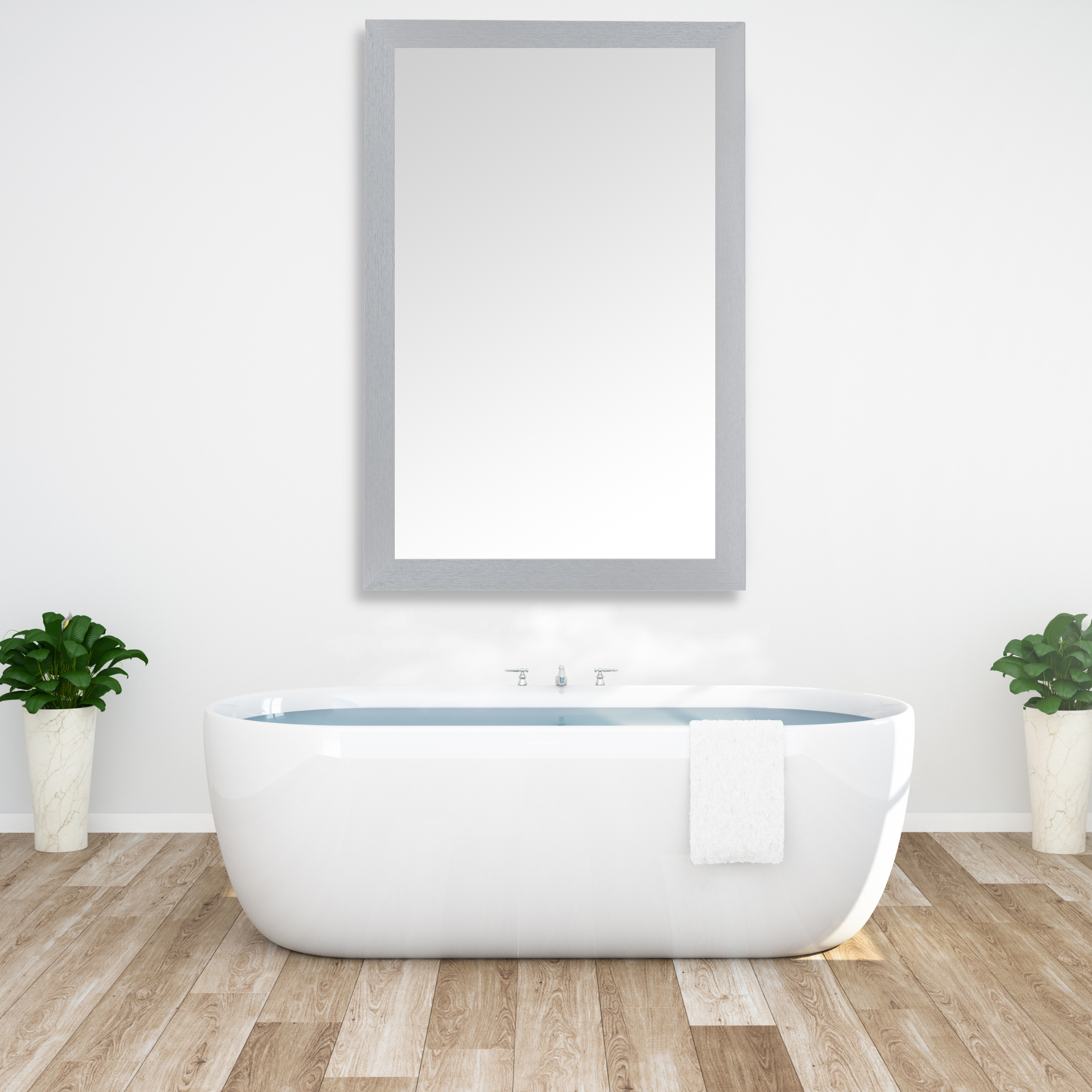 Meade Brushed Silver Framed Mirror