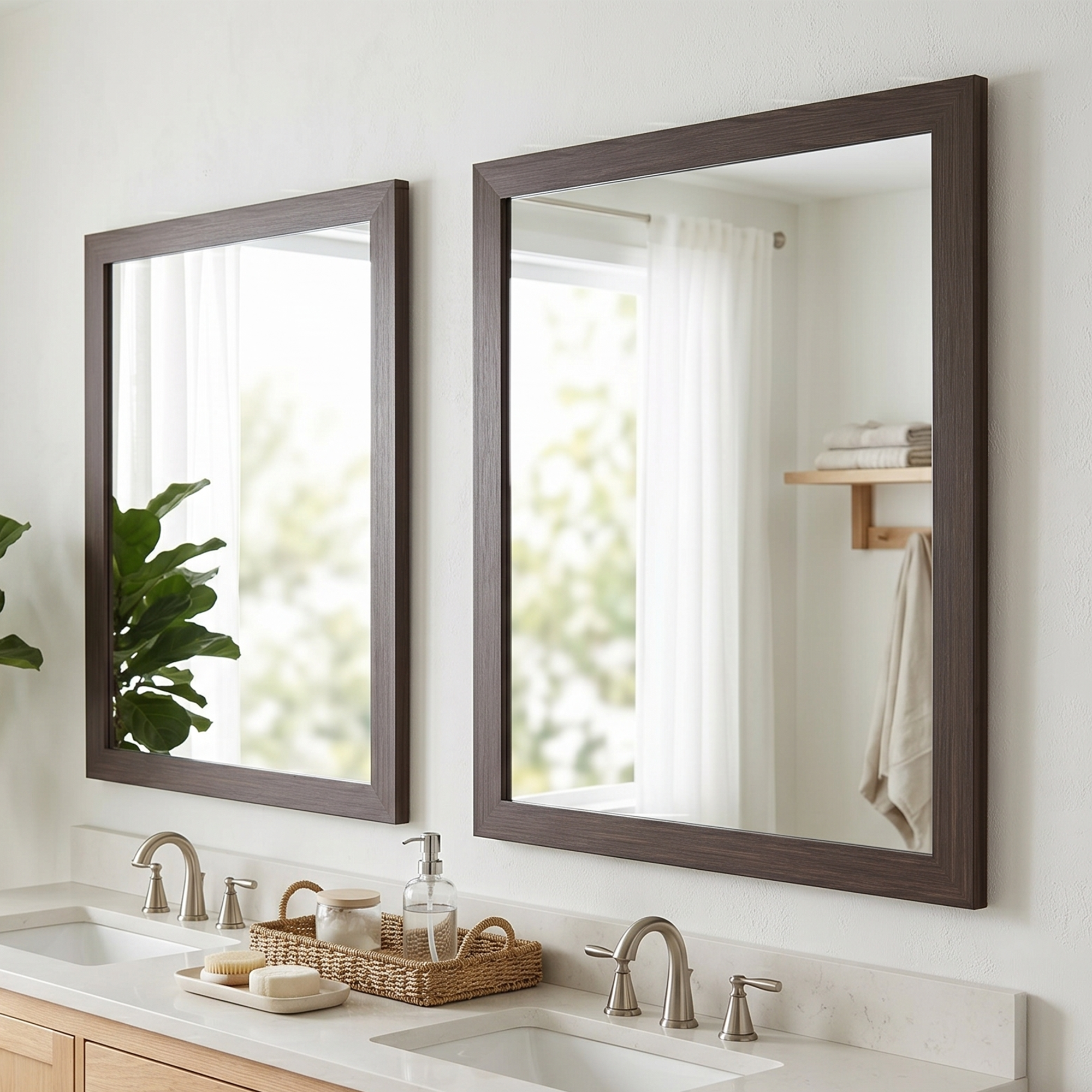 Meade Espresso Textured Framed Mirror
