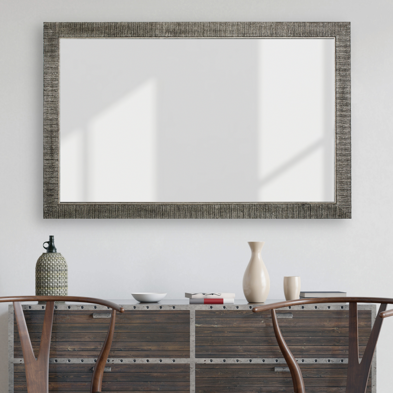 Huntington Distressed Black Framed Mirror