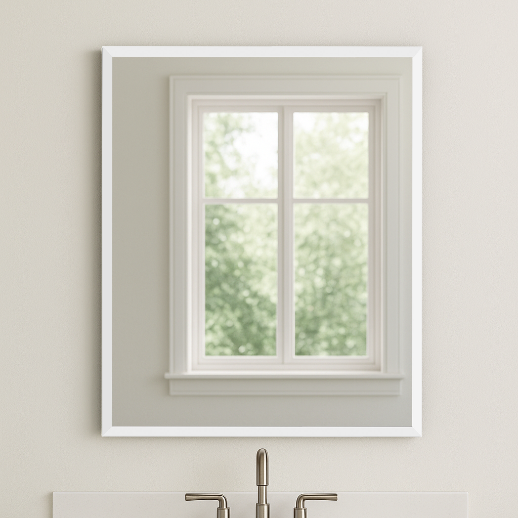 Windham Pure White Metal Mirror