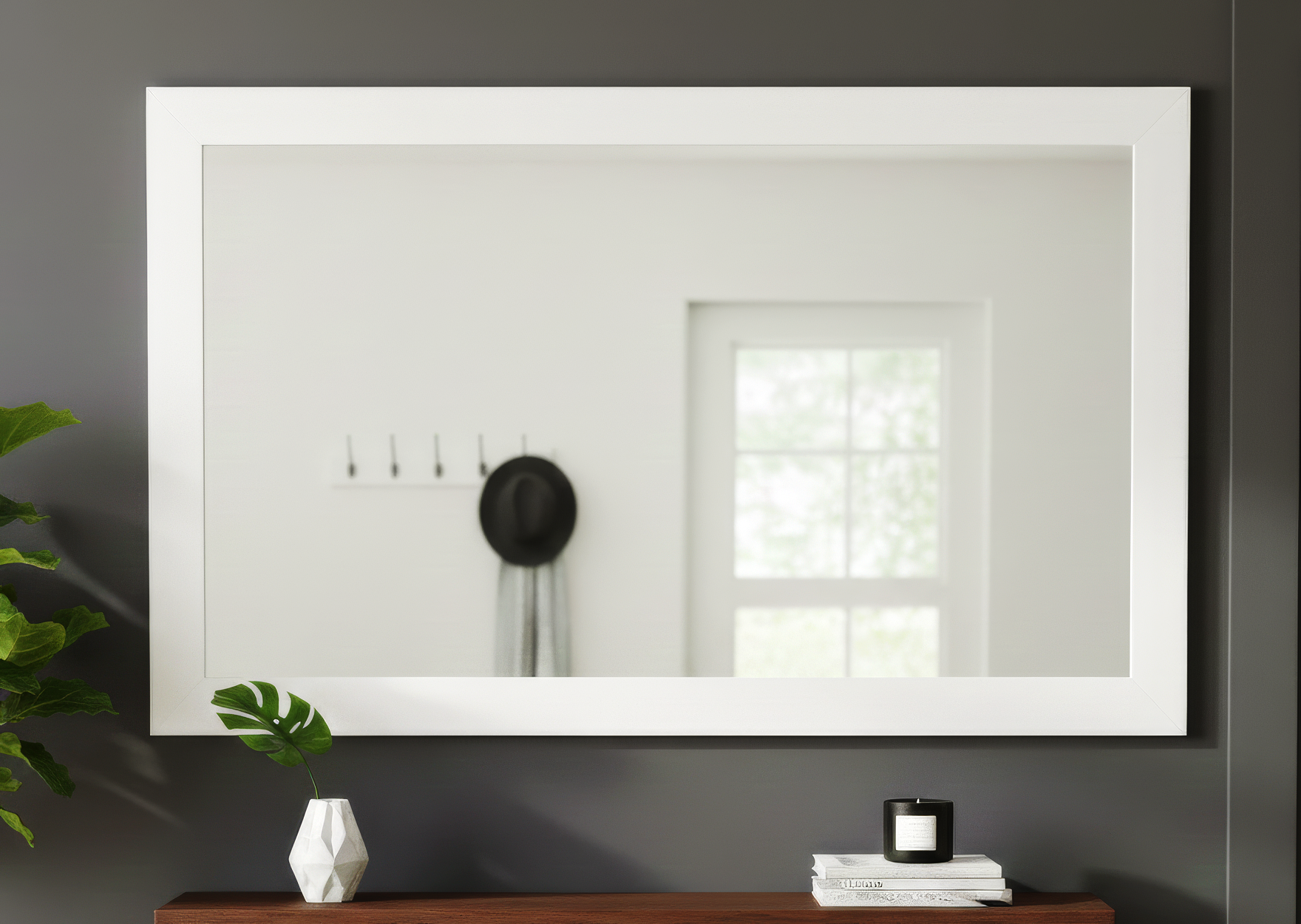 Pendleton Pure White Framed Mirror