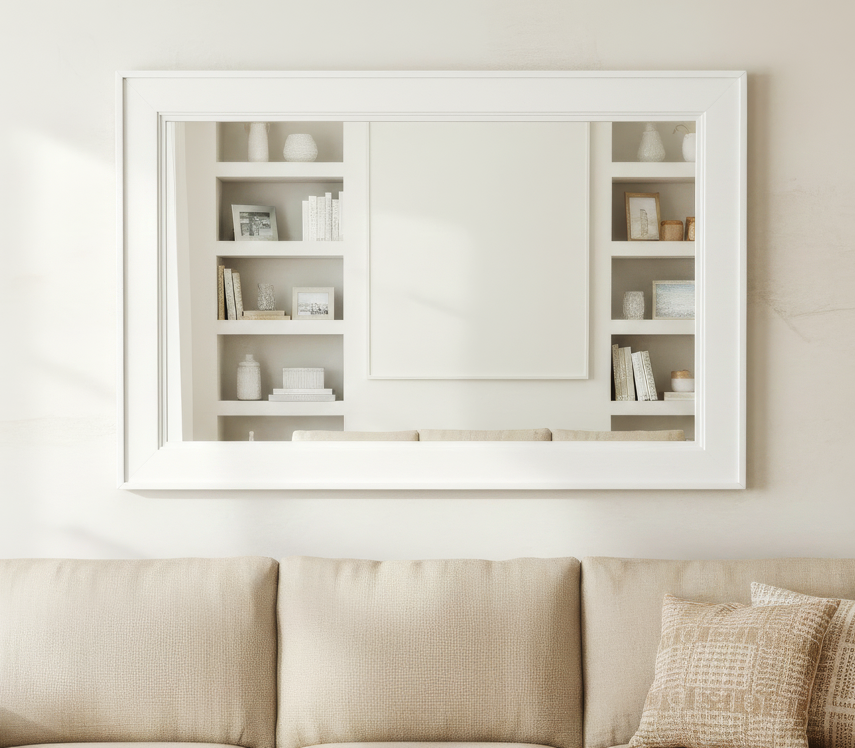 Porter White Framed Mirror