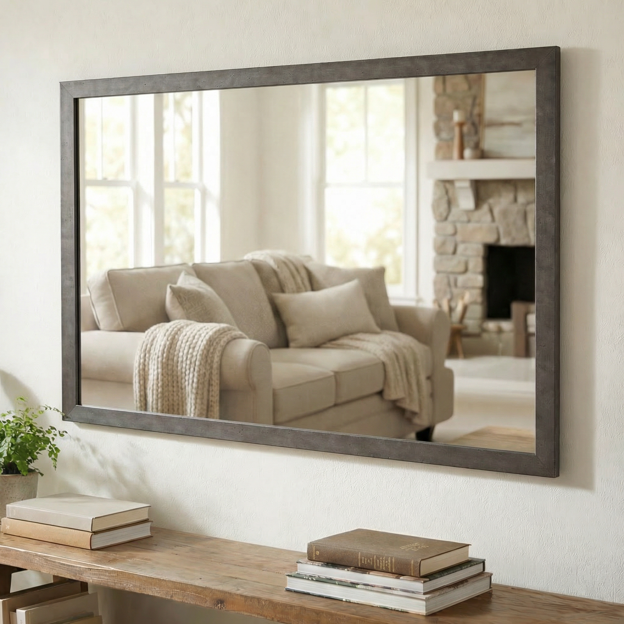 Galveston Pewter Framed Mirror