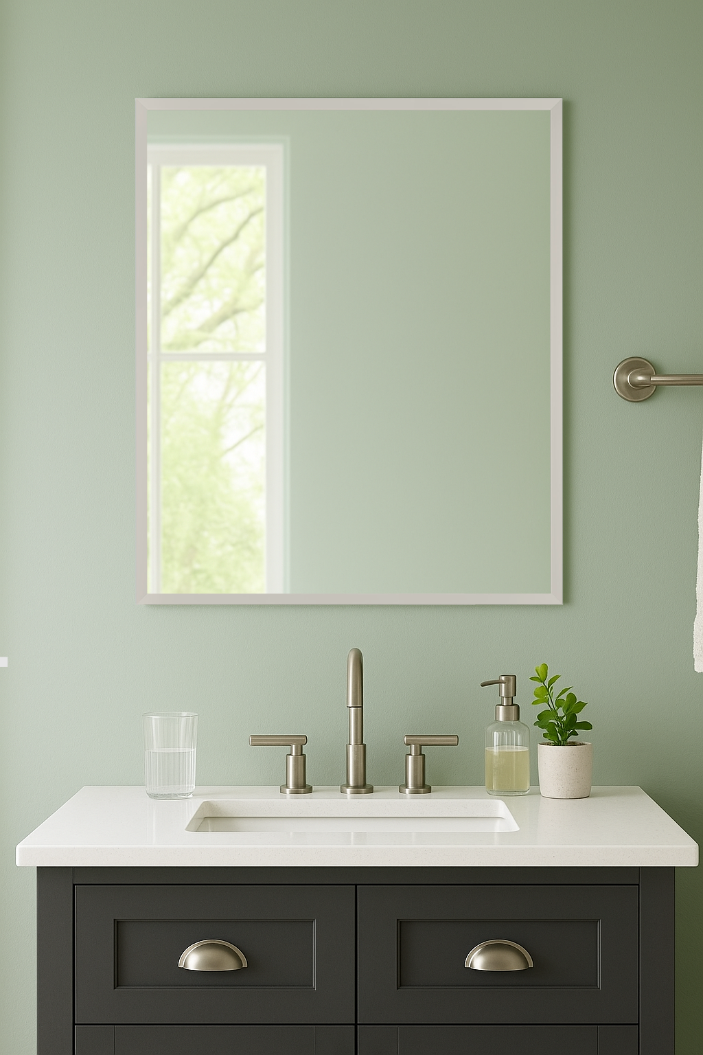 Windham Satin Nickel Metal Mirror