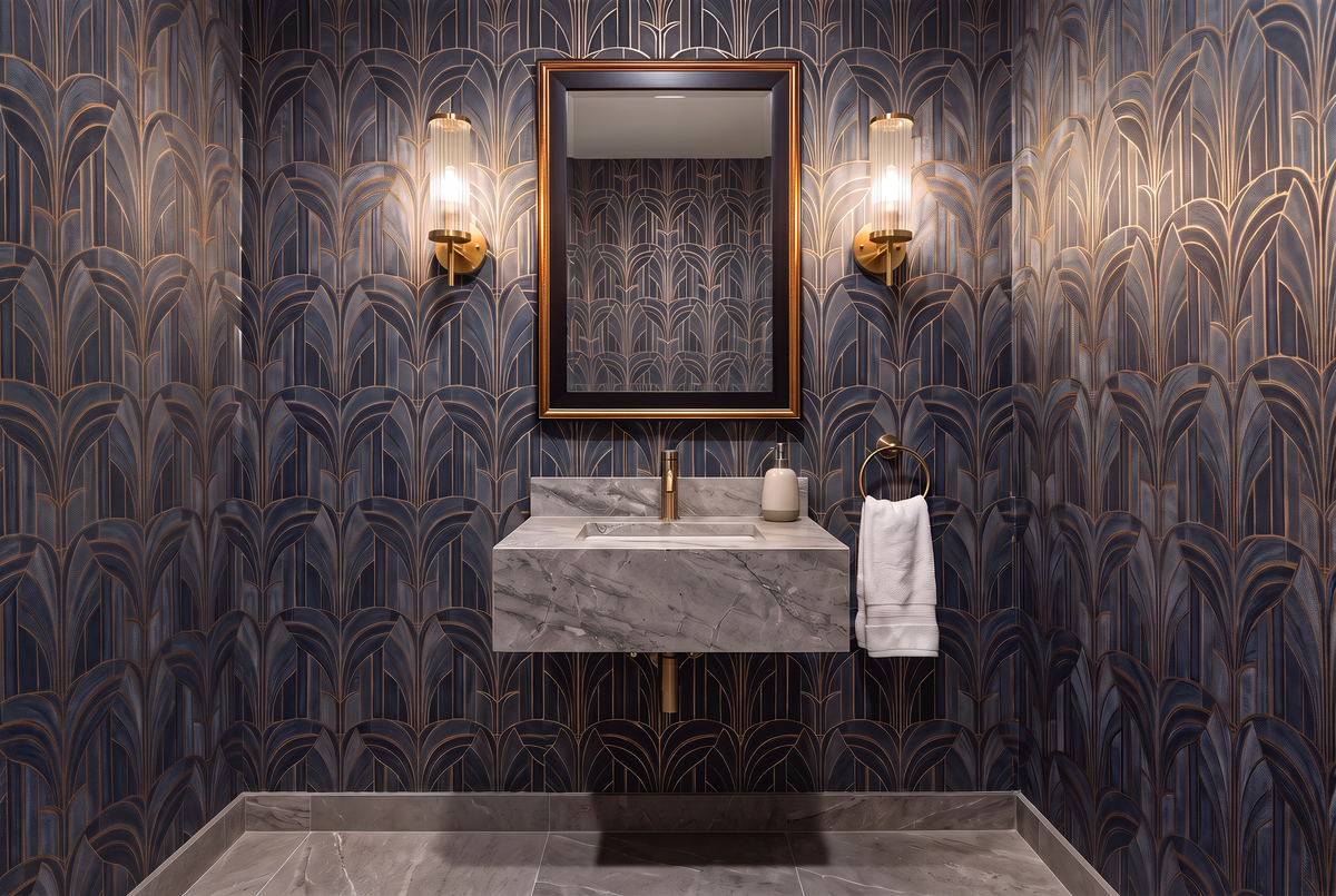 Boutique commercial interior with a professionally specified framed wall mirror