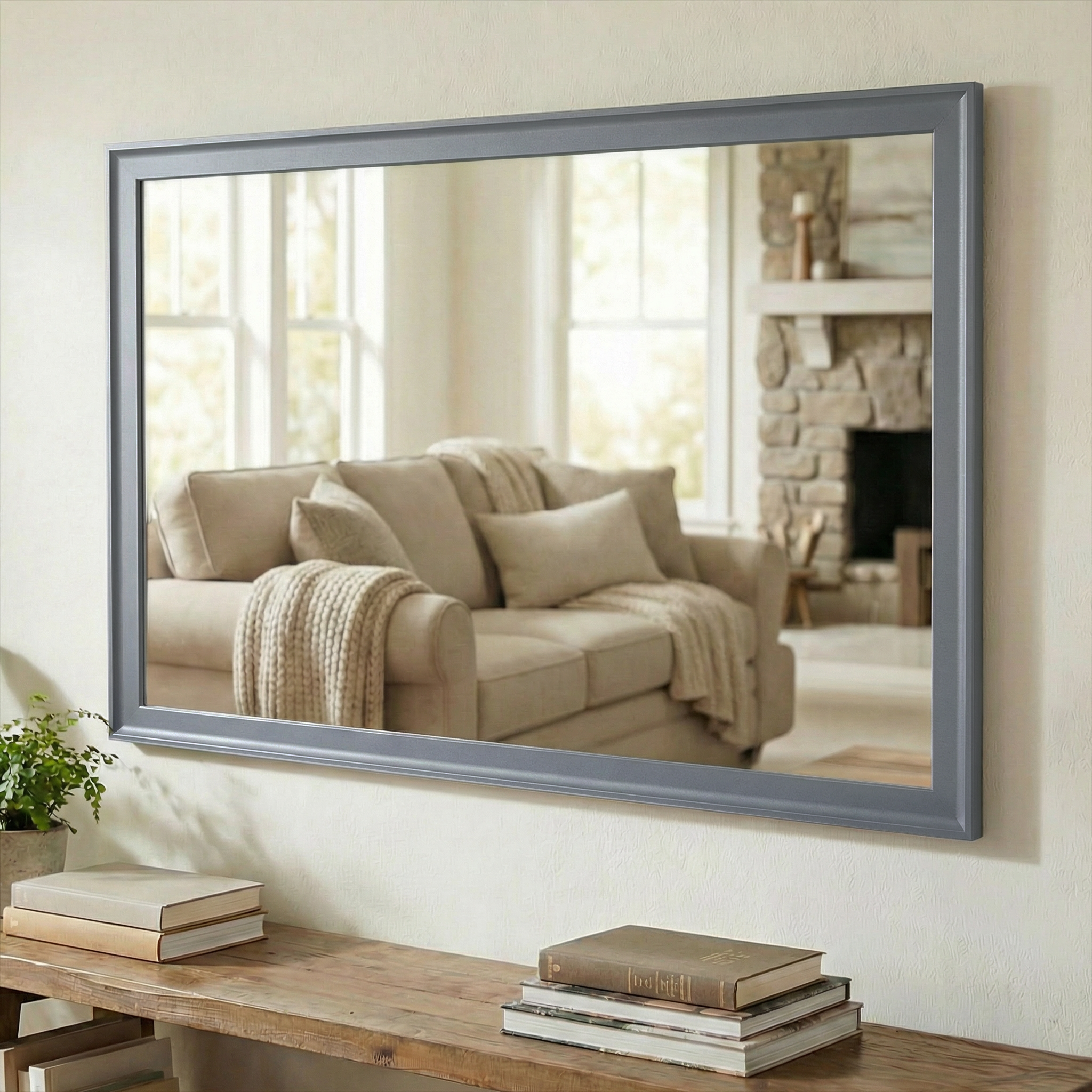 Morgan Light Gray Framed Mirror