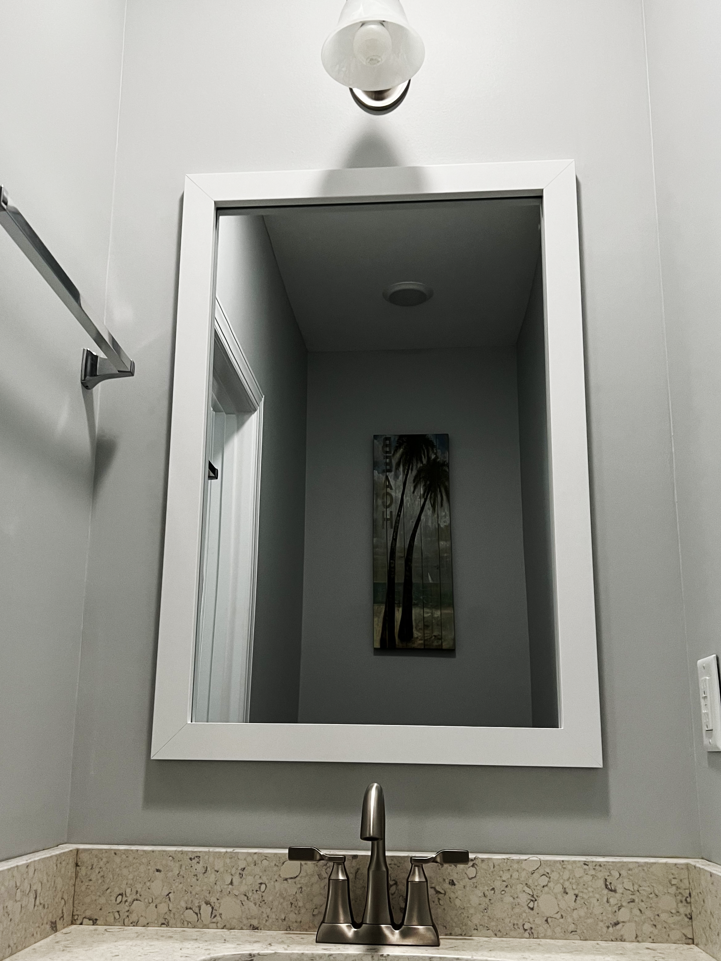 Meade Pure White Framed Mirror