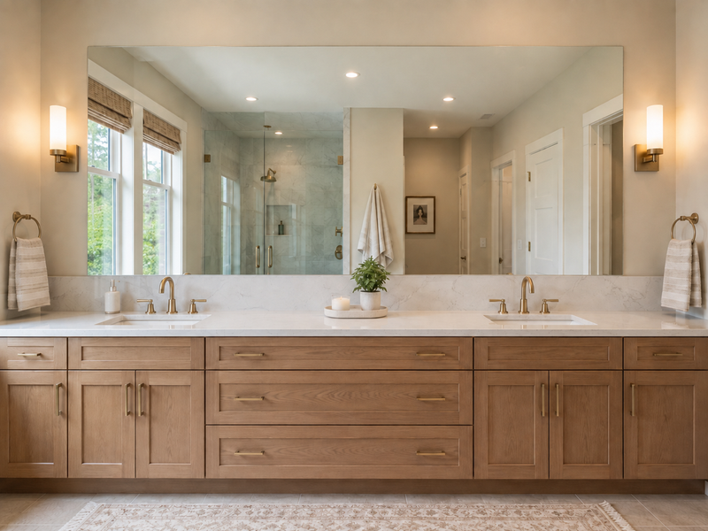 An Oversized Vanity Mirror, Framed to Fit