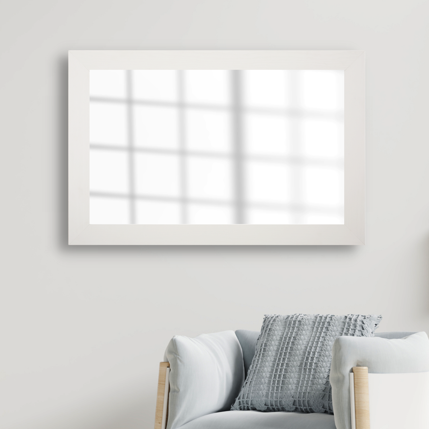 Pendleton Rustic White Framed Mirror