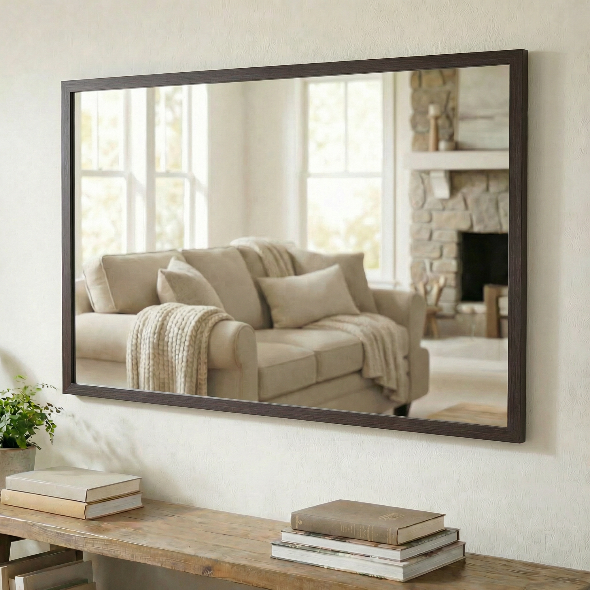 Ellis Espresso Textured Framed Mirror