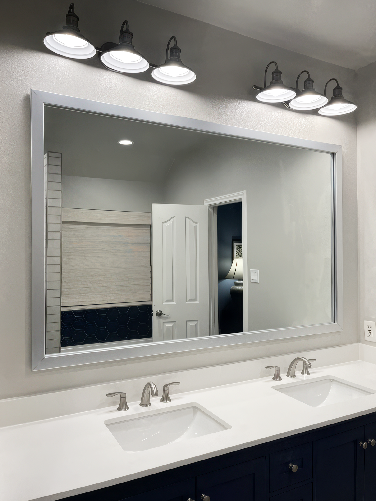Meade Brushed Chrome Framed Mirror