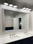 Meade Brushed Chrome Framed Mirror