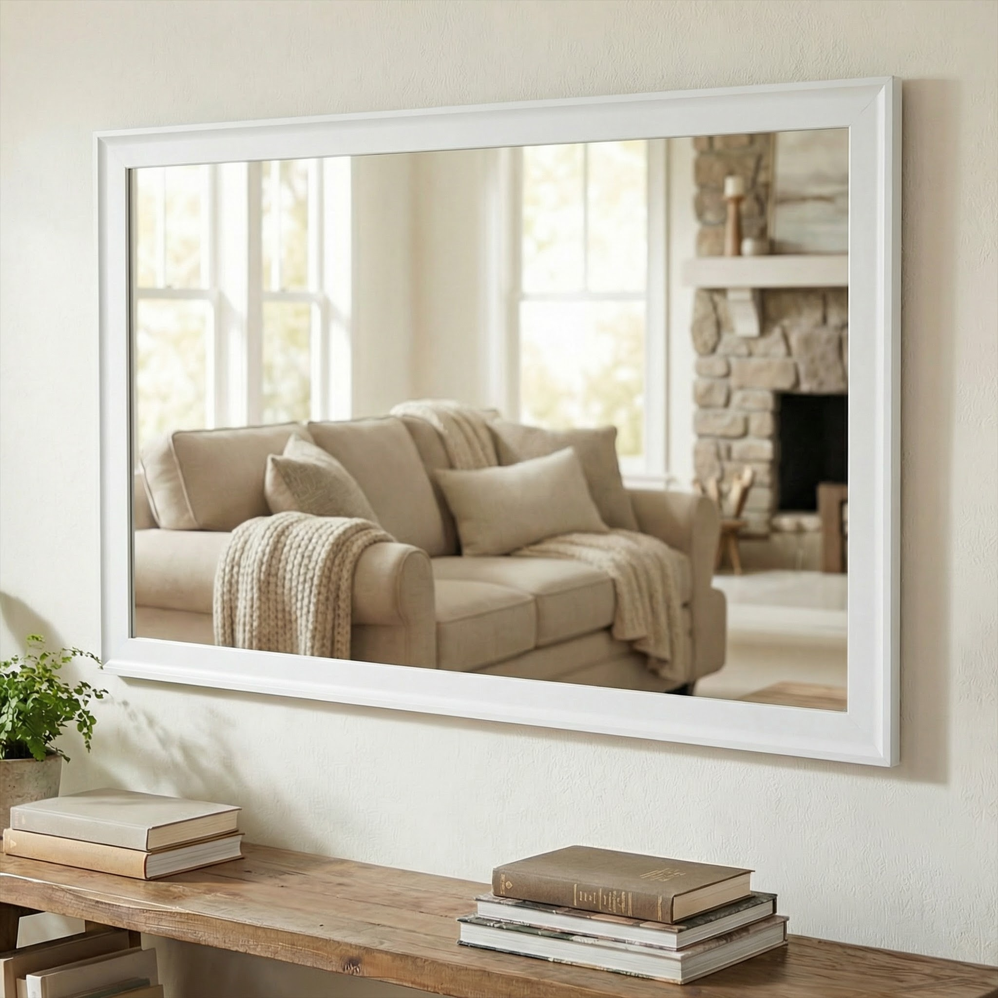 Morgan White Framed Mirror