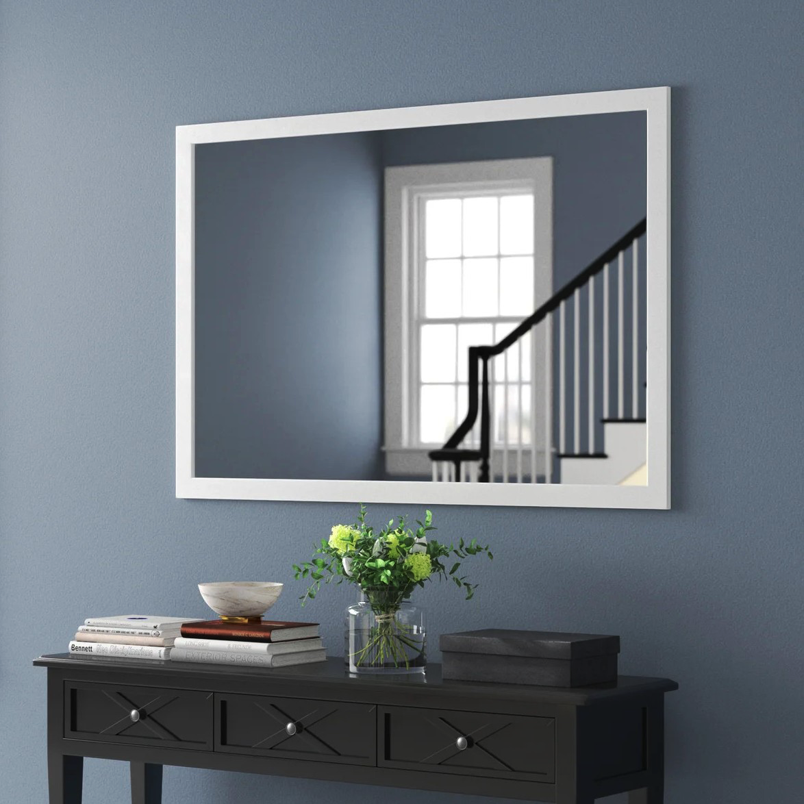 Ellis Pure White Framed Mirror