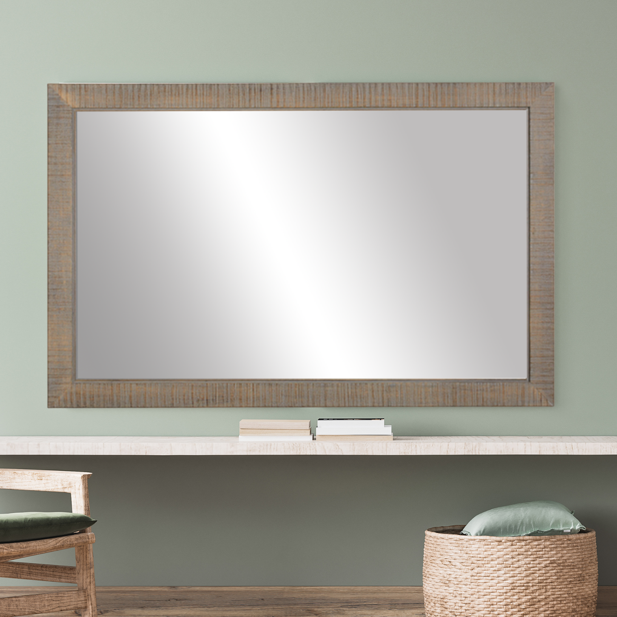 Huntington Distressed Charcoal Framed Mirror